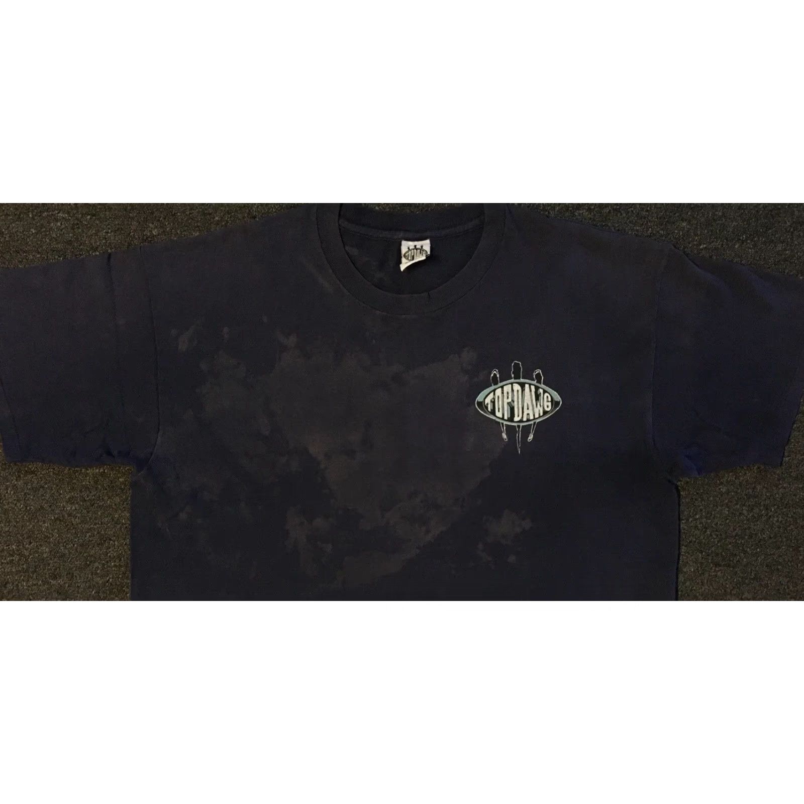 Vintage VINTAGE Top Dawg Posse Thrashed Faded Distressed Shirt XL Navy Blue Hip Hop Single Stitch Men T-Shirt 90s Grunge Harley USA Biker Old School Size US XL / EU 56 / 4 - 7 Thumbnail