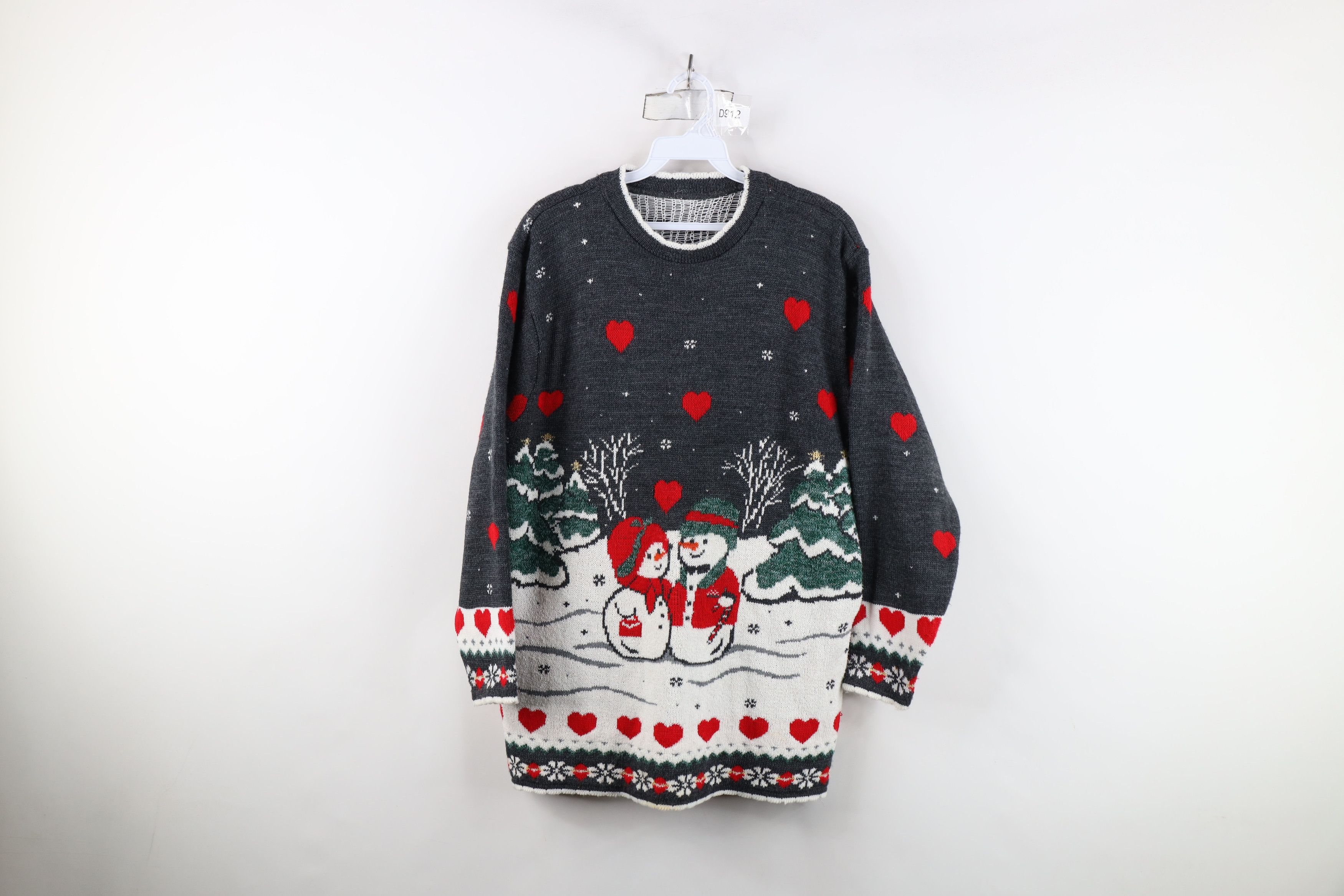 Vintage Vintage 90s Streetwear Heart Flower All Over Print Sweater Size M / US 6-8 / IT 42-44 - 1 Thumbnail