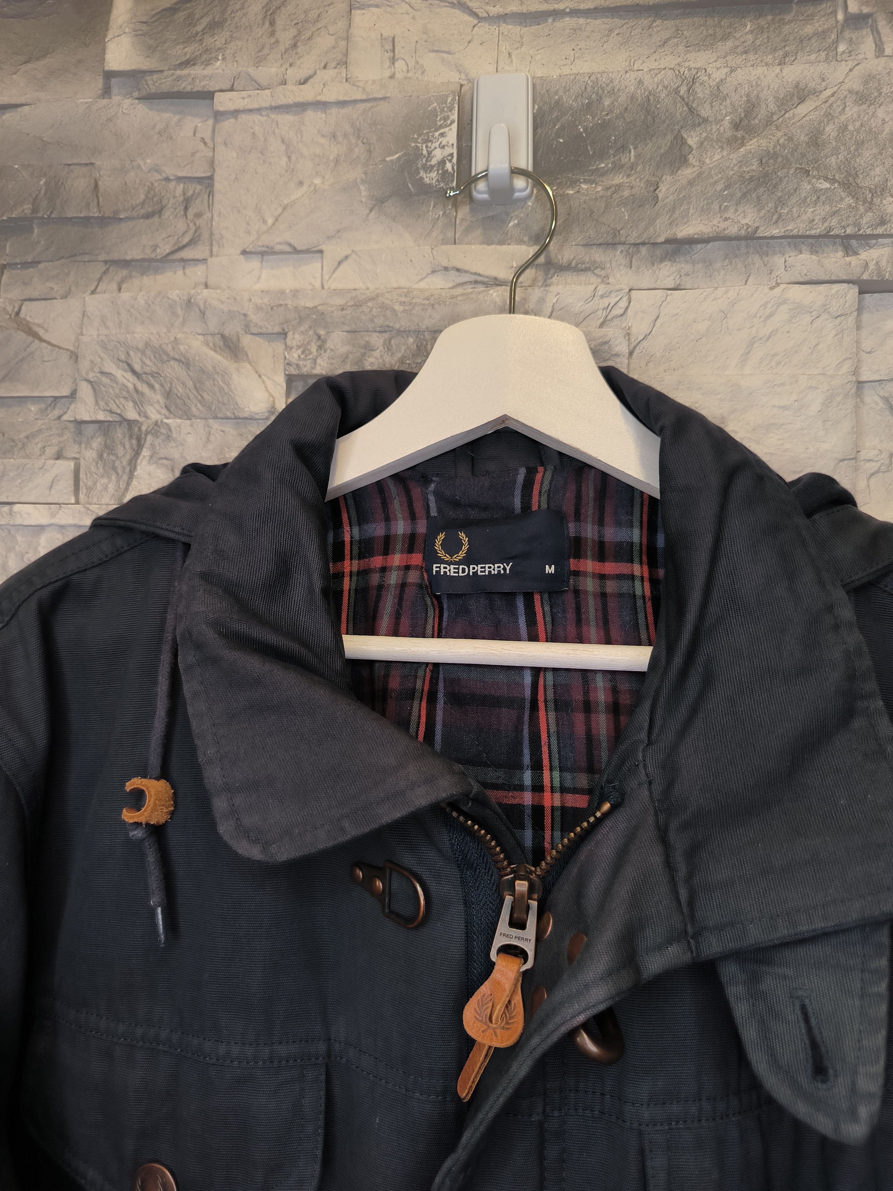 Fred Perry Duffle Coat Jacket Vintage Logo