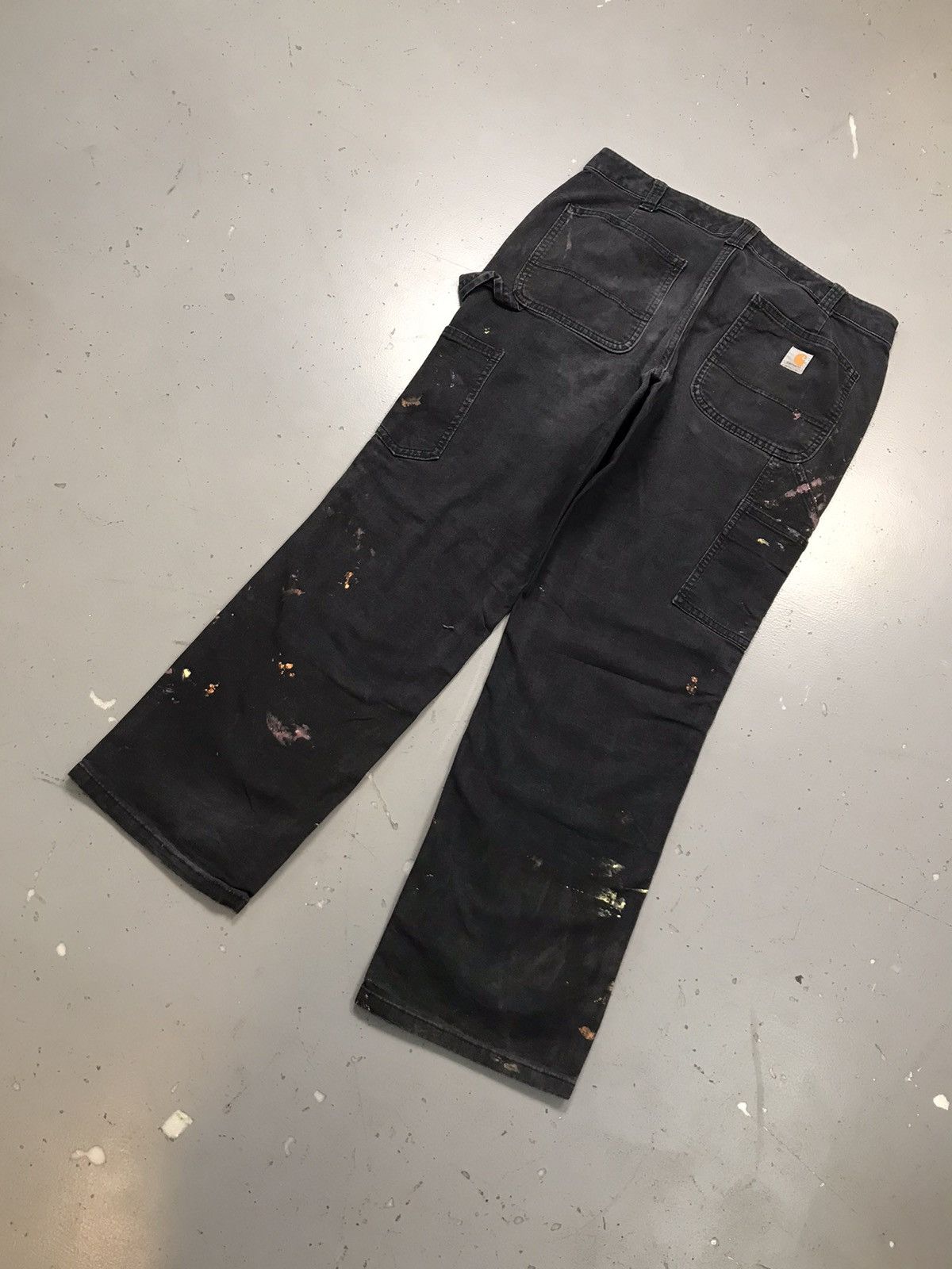 Carhartt Vintage Carhartt double knee paint splatter workwear denim Size US 35 - 13 Thumbnail