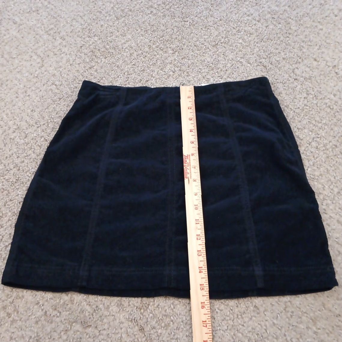 Free People Free People Skirt Women's Skirt Short Black Velvet A-Line Cotton Blend Lined 12 Regular Velvet Vintage No Size 34" / US 12 / IT 48 - 4 Thumbnail