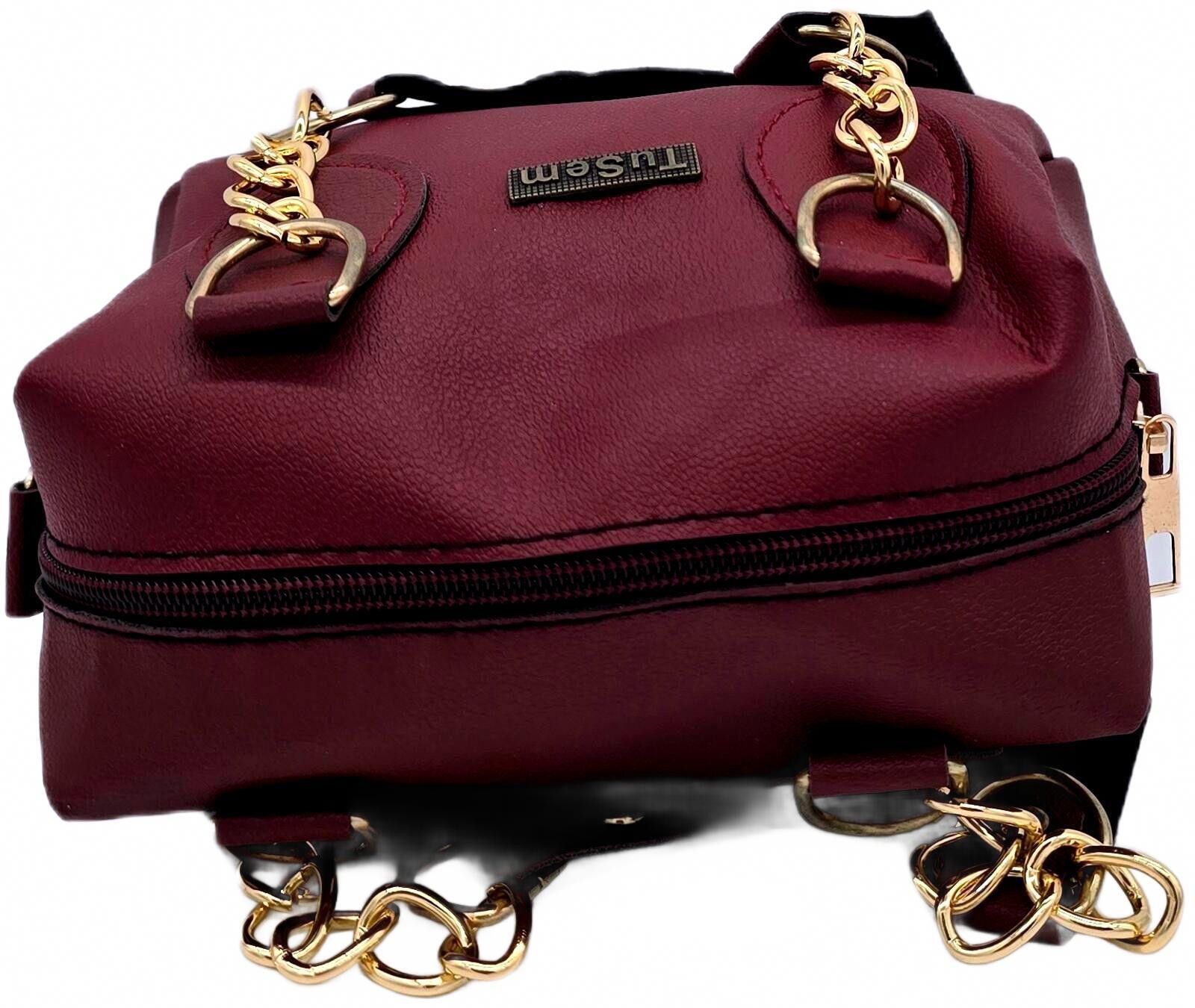 Other Mini Burgundy Faux Leather Crossbody Bag with Fur Charm Size ONE SIZE - 12 Thumbnail