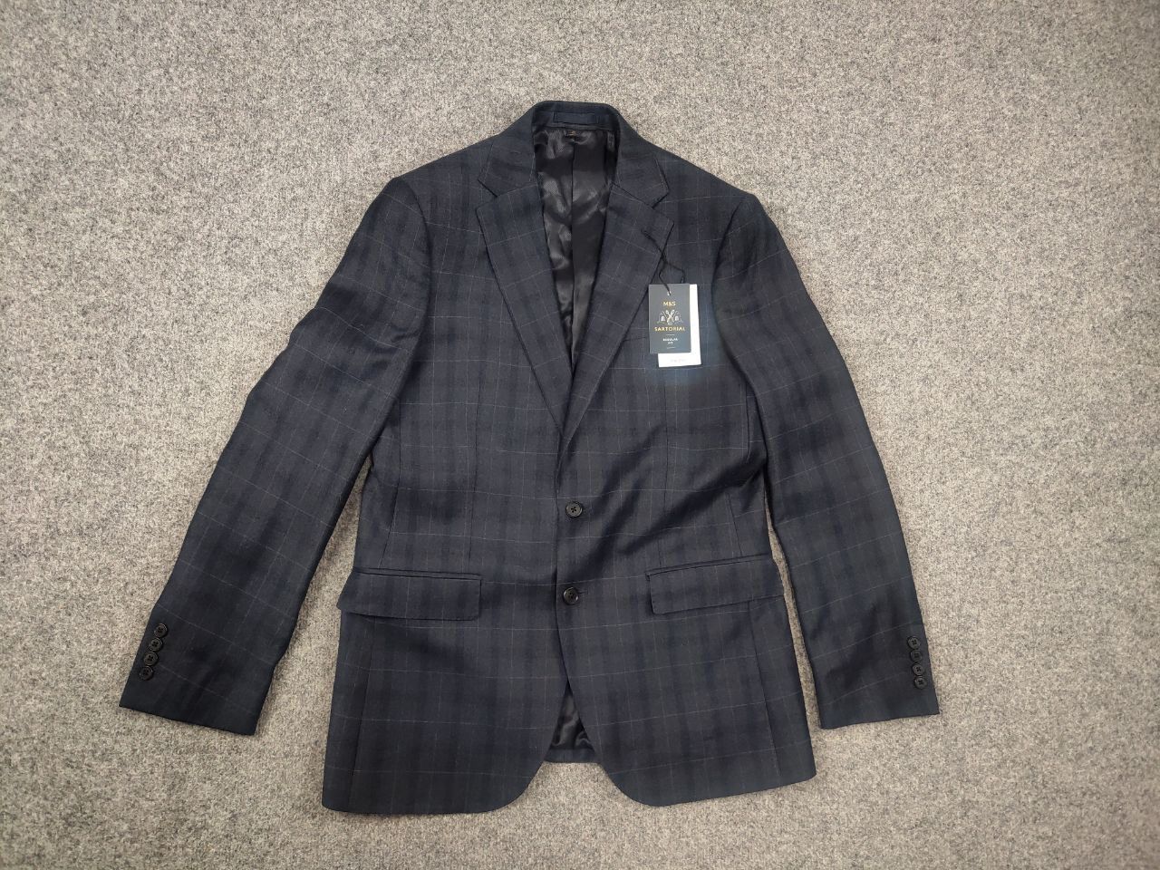 Marks & Spencer Marks & Spencer By Alfred Brown Wool Navy suit Blazer Pants Size 48L - 7 Thumbnail