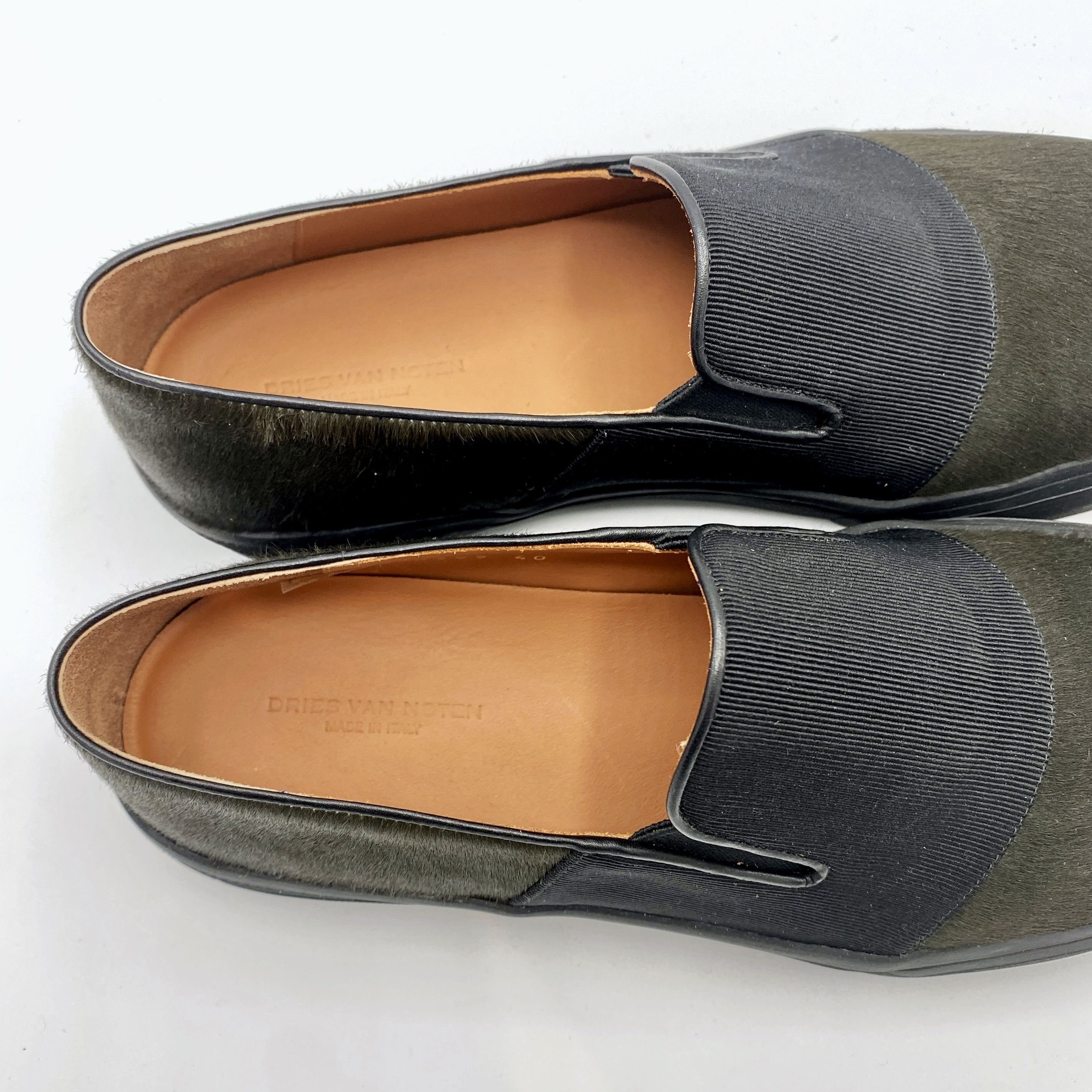 Dries Van Noten Dries Van Noten Slip Ons cowhide Green/Black EU40 Size US 10 / IT 40 - 4 Thumbnail