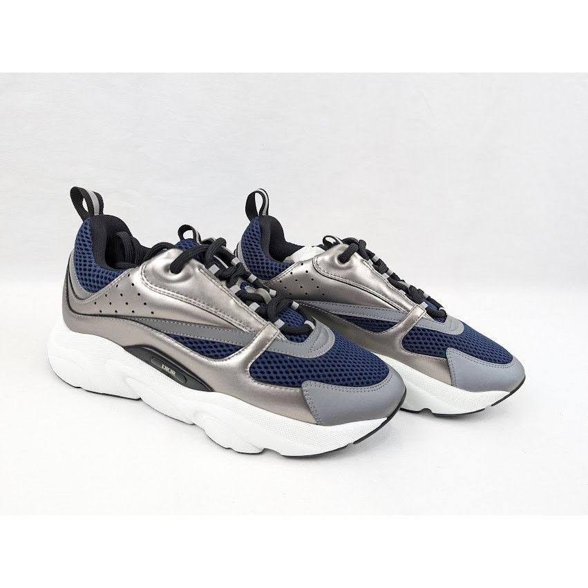 Dior o1rshd1 B22 Calfskin Mesh Sneakers in Grey/Blue Size US 8 / EU 41 - 13 Thumbnail