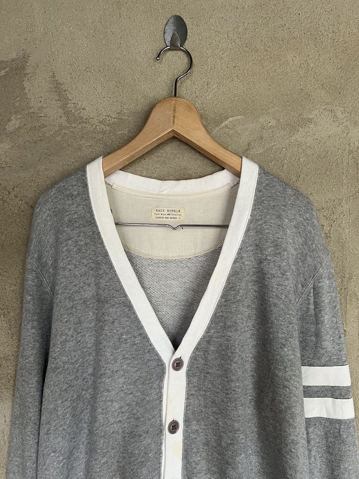 Japanese Brand Japanese Brand Back Number Cardigan Jacket Size US L / EU 52-54 / 3 - 3 Thumbnail