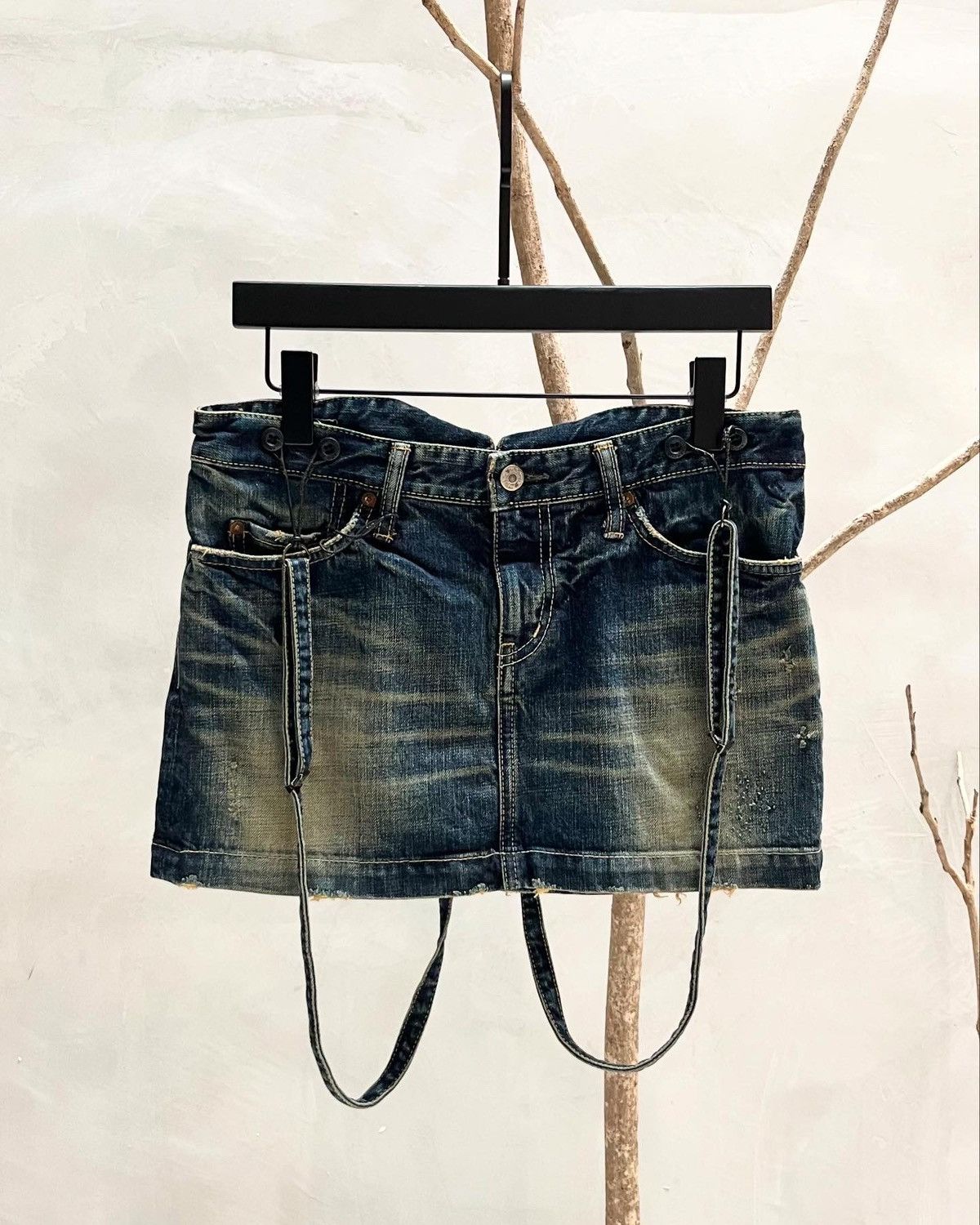 Hysteric Glamour Denim Skirt with Suspenders