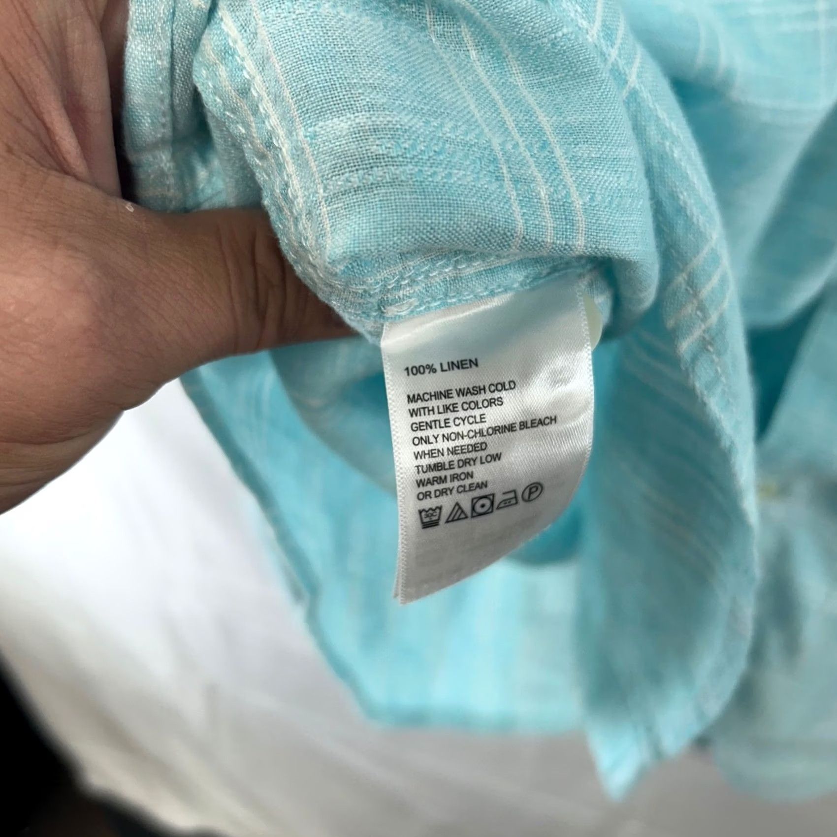 Tommy Bahama Tommy Bahama Shirt Mens XL Light Blue Linen Button Front Windowpane Check Size US XL / EU 56 / 4 - 5 Thumbnail