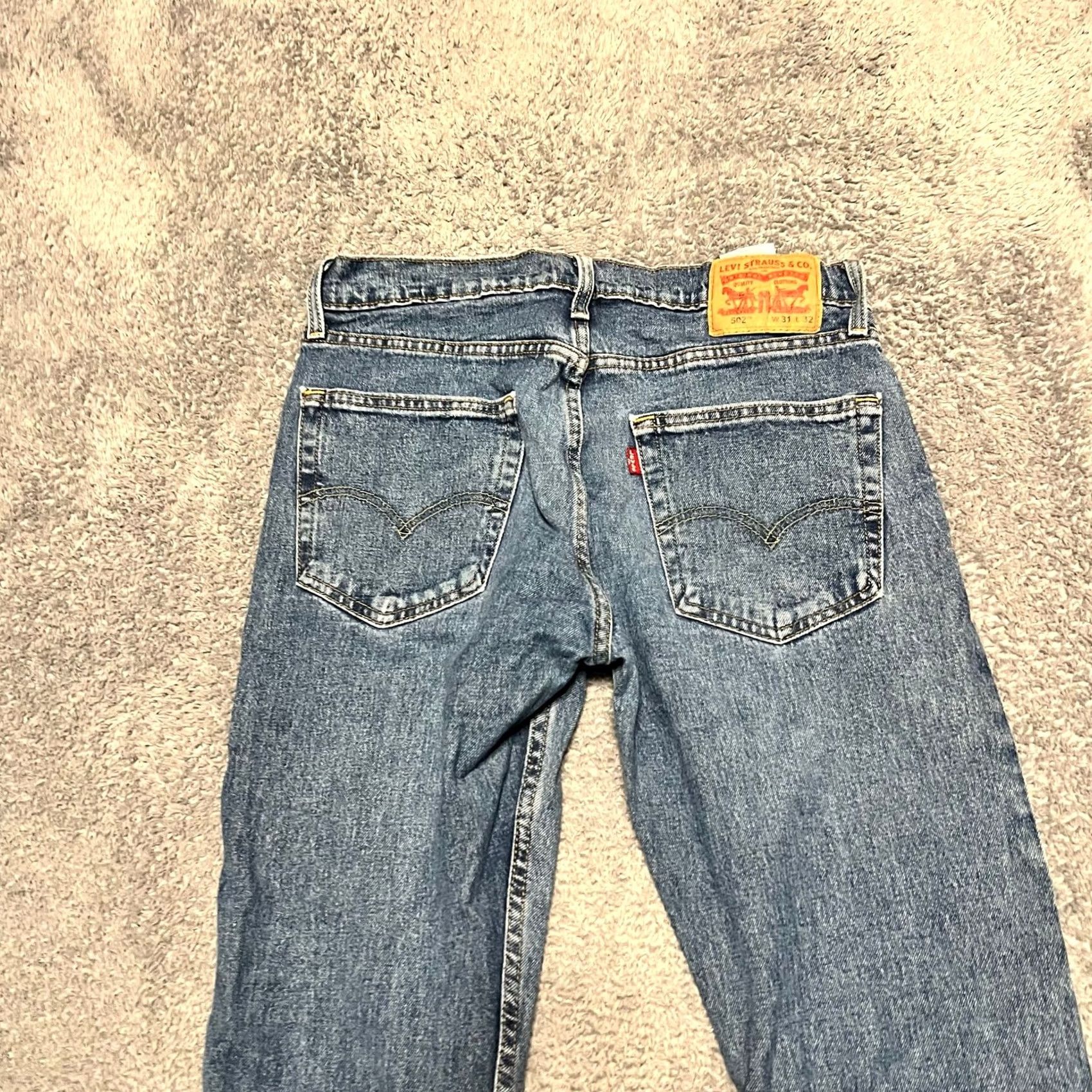 Levi's Levi’s 502 Jeans Men’s 31 x32 Blue Medium Wash Denim Regular Taper Fit Stretch Jeans Men 31 Regular Blue 32 Inseam Boys? Size US 31 - 2 Thumbnail