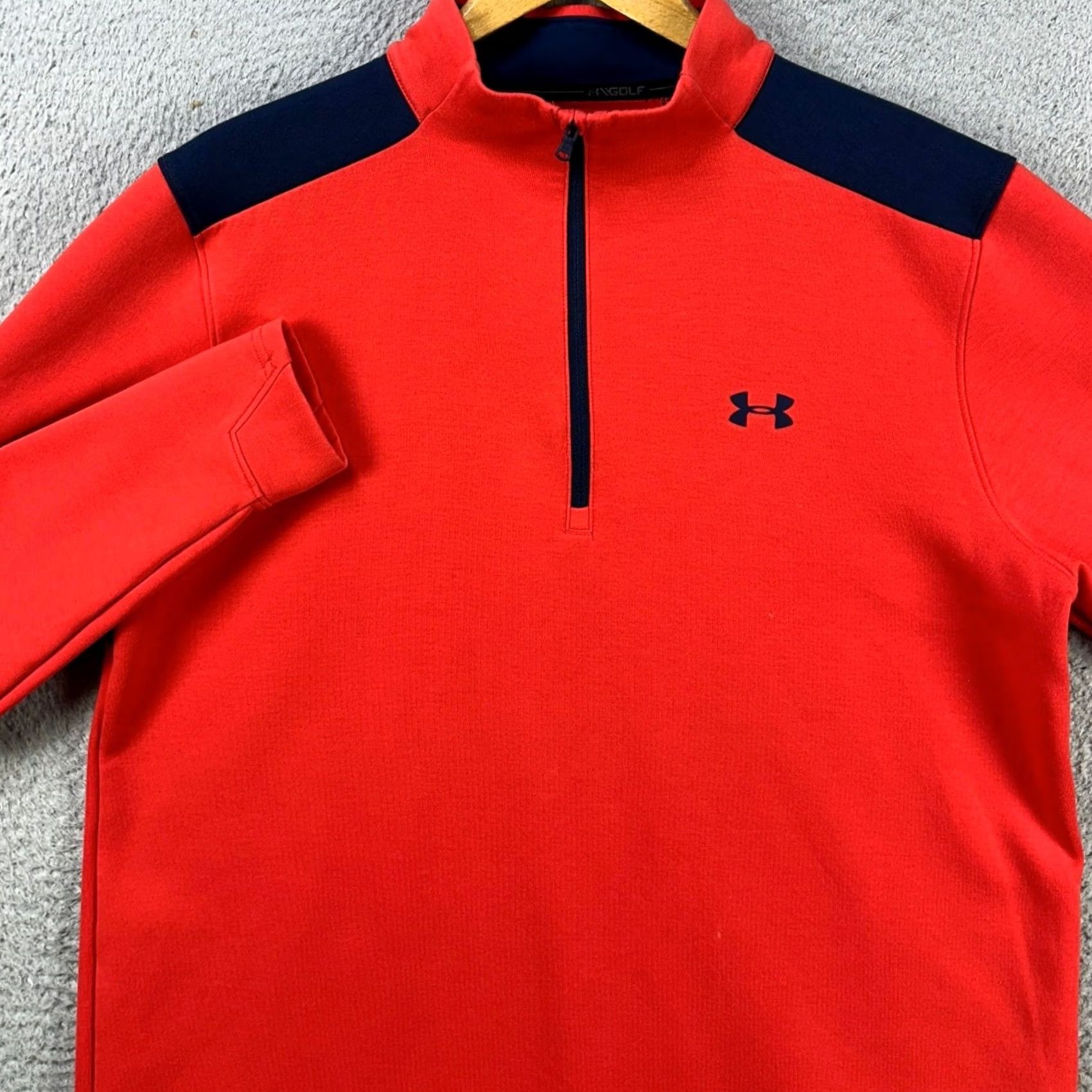 Under Armour Under Armour Sweatshirt Pullover Mens Large Red Golf Quarter Zip Loose Athletic Size US L / EU 52-54 / 3 - 2 Thumbnail