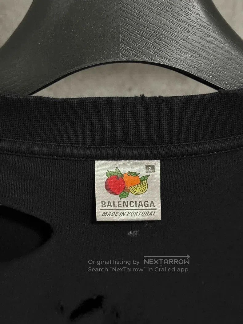 Balenciaga Balenciaga 24FW Embroidered Logo Hole T-Shirt. Size US M / EU 48-50 / 2 - 8 Thumbnail