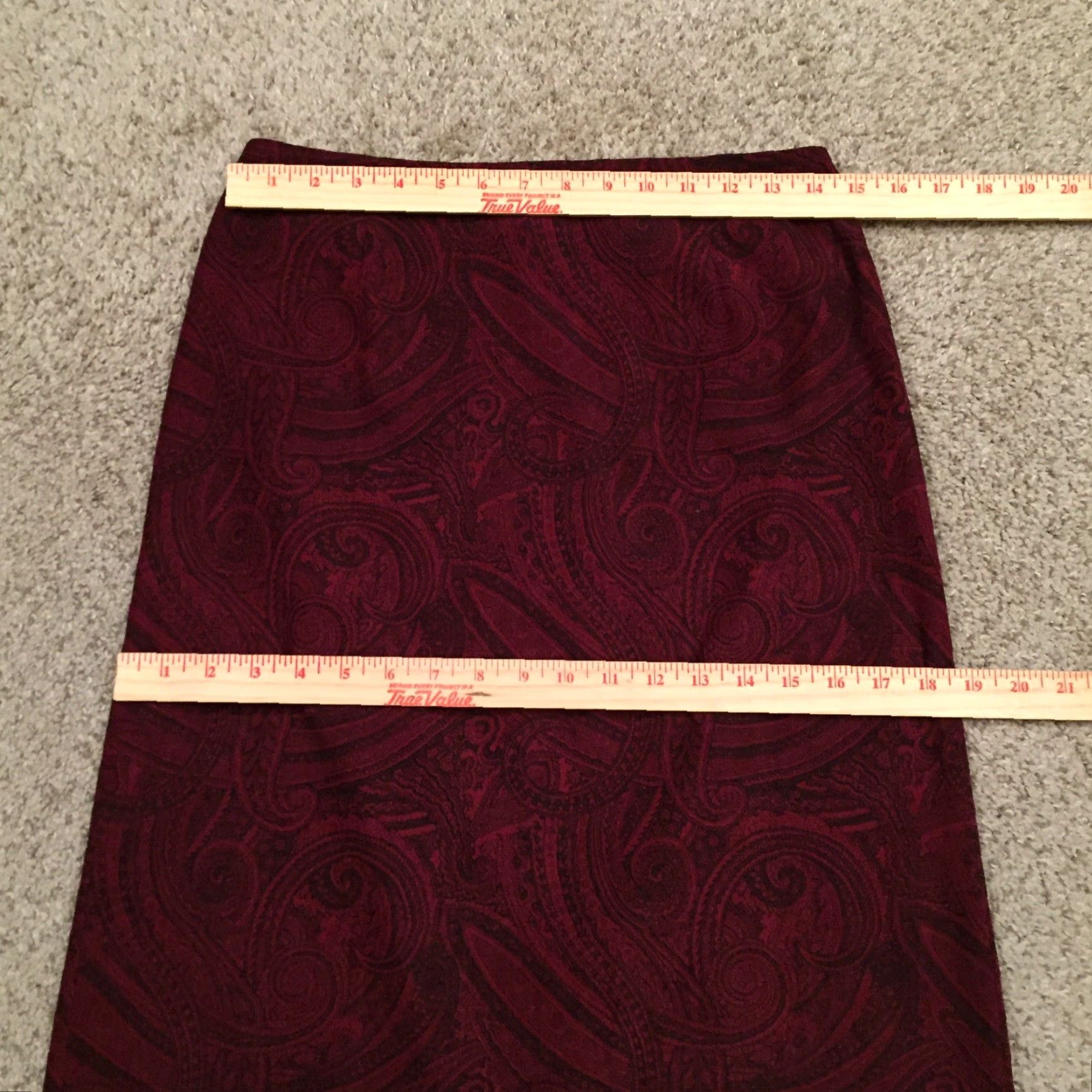 Talbots Talbots Skirt Petite 8 Long Maxi Red Paisley Slit Stretch Womens Size 30" / US 8 / IT 44 - 2 Thumbnail