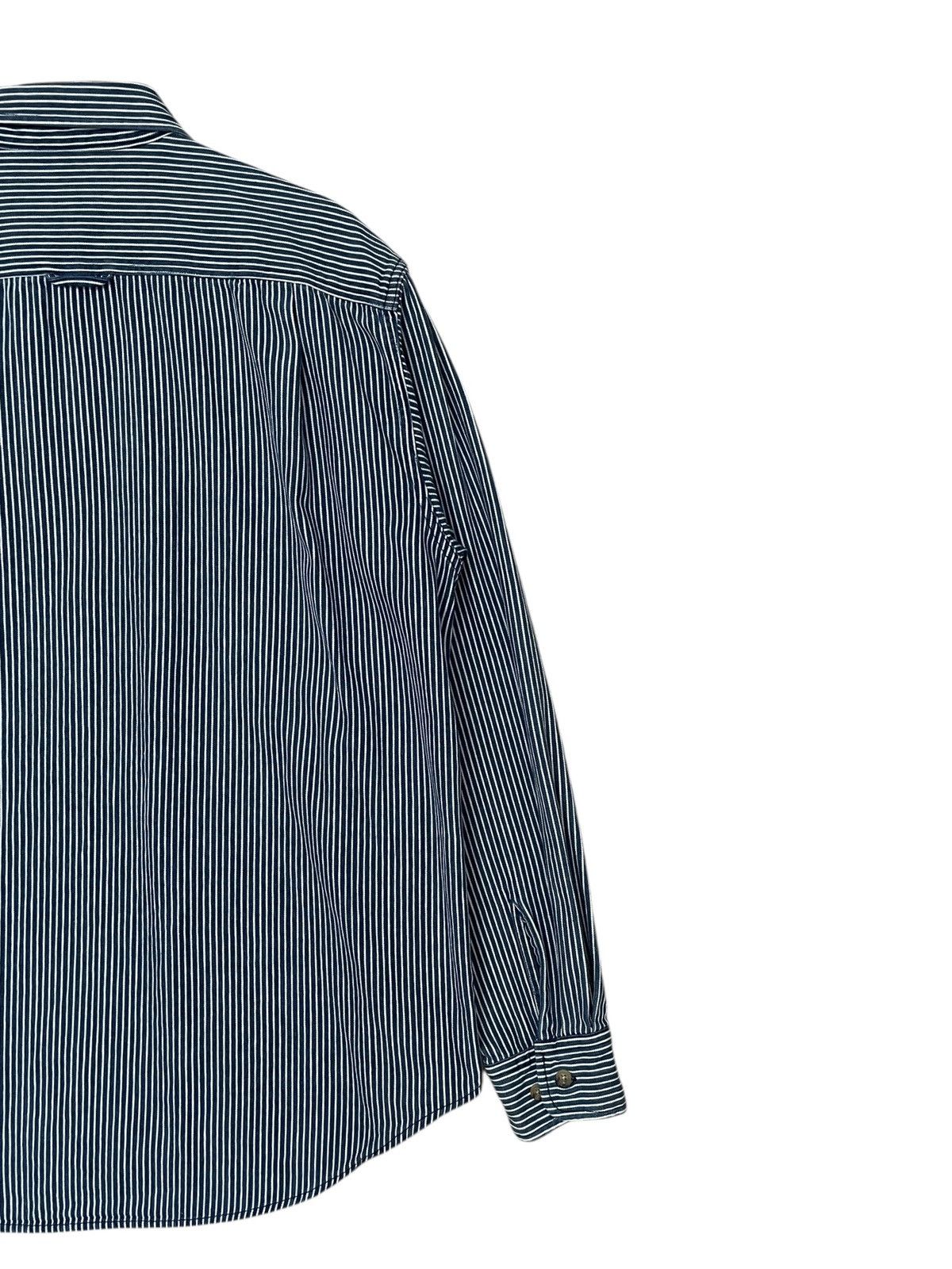Japanese Brand × Vintage Vintage Brand Denim Chick Half Zipper Hickory Shirt 1990s Size US L / EU 52-54 / 3 - 6 Thumbnail