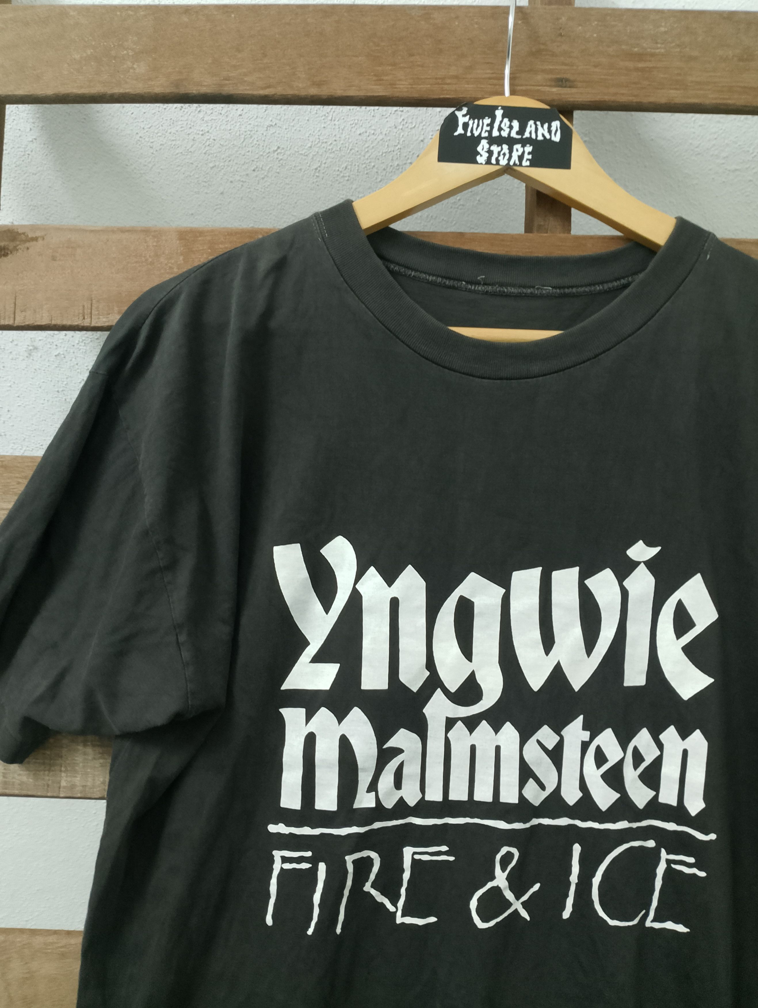 Band Tees × Vintage Vintage Yngwie Malmsteen Distress Band Tees Size US L / EU 52-54 / 3 - 3 Thumbnail