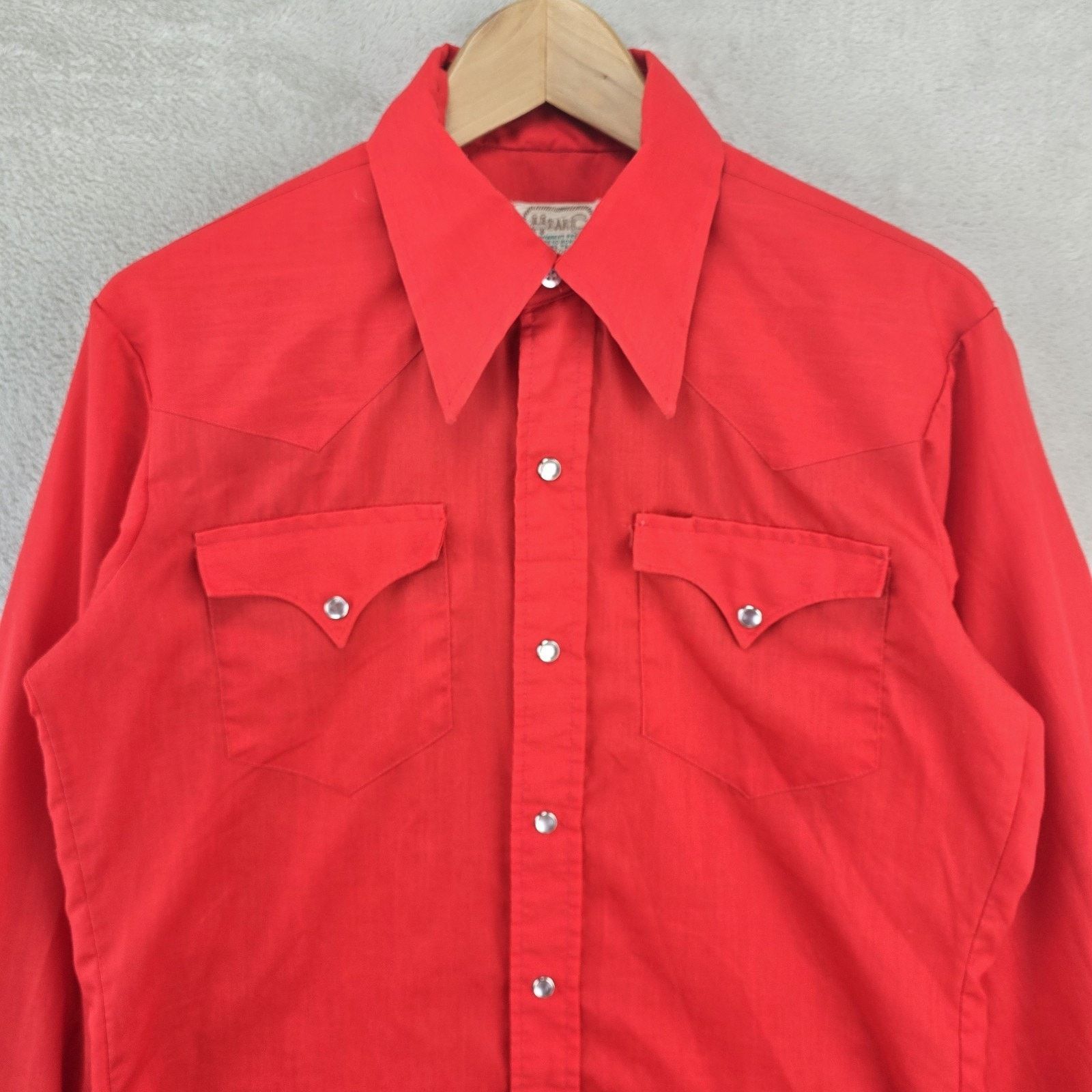 Other Vintage H Bar C Shirt Mens 15.5-30 Red Pearl Snap Western Size US S / EU 44-46 / 1 - 3 Thumbnail