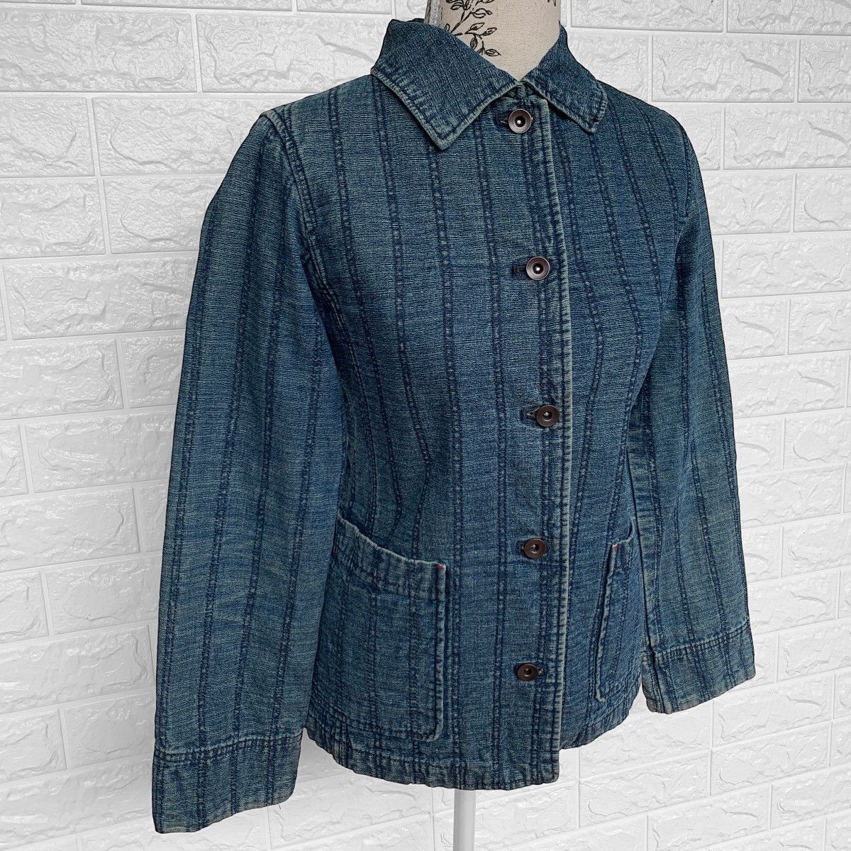 Indigo × Japanese Brand Vert Dense Blue Denim Jacket Japanese Brand Size S / US 4 / IT 40 - 4 Thumbnail