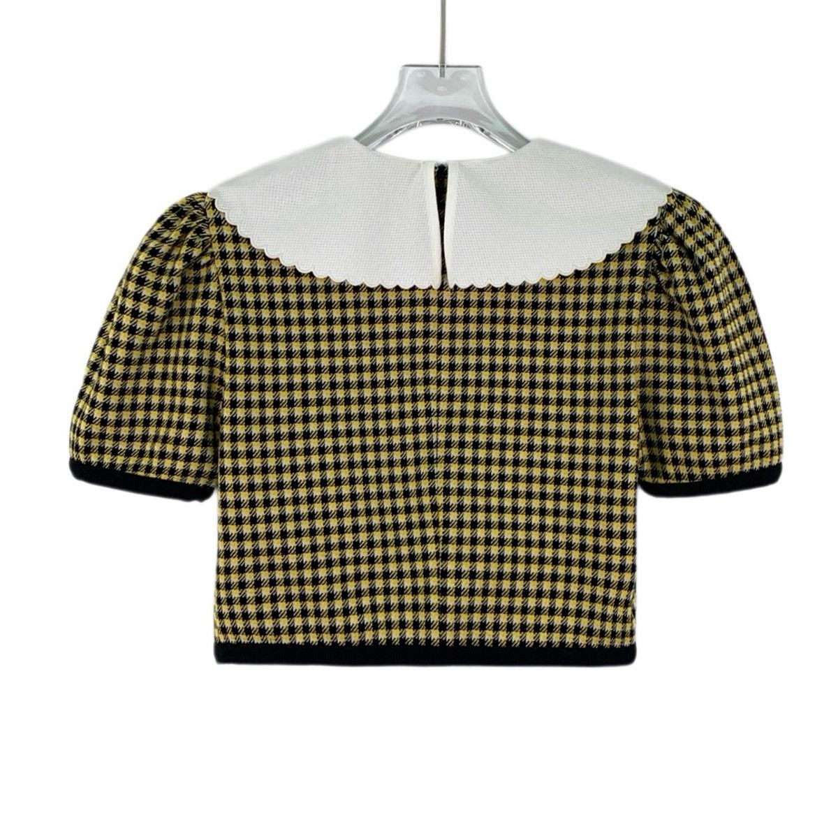 Miu Miu Miu Miu Cotton Peter Pan Collar Short Sleeve Top K26WX Size L / US 10 / IT 46 - 2 Thumbnail