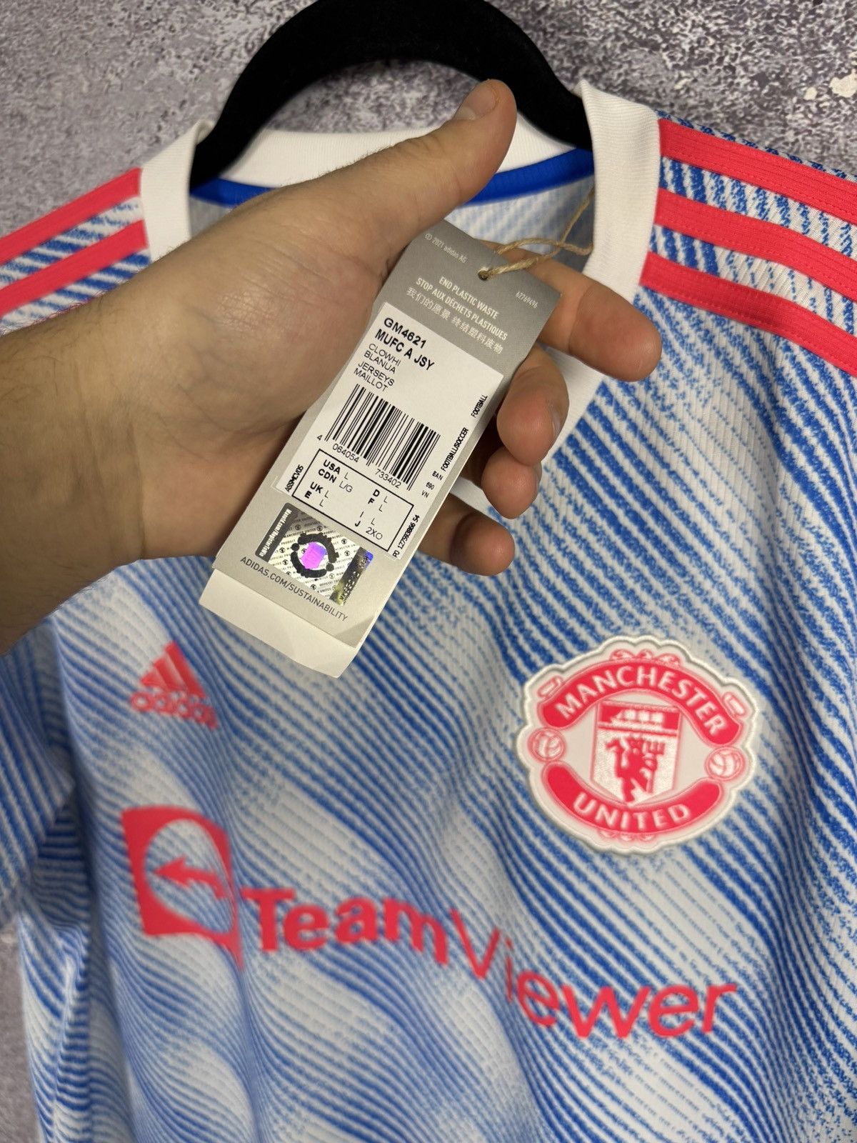 Adidas × Vintage NWT CAVANI Manchester United 2021/22 Away Adidas Jersey Size US L / EU 52-54 / 3 - 10 Thumbnail