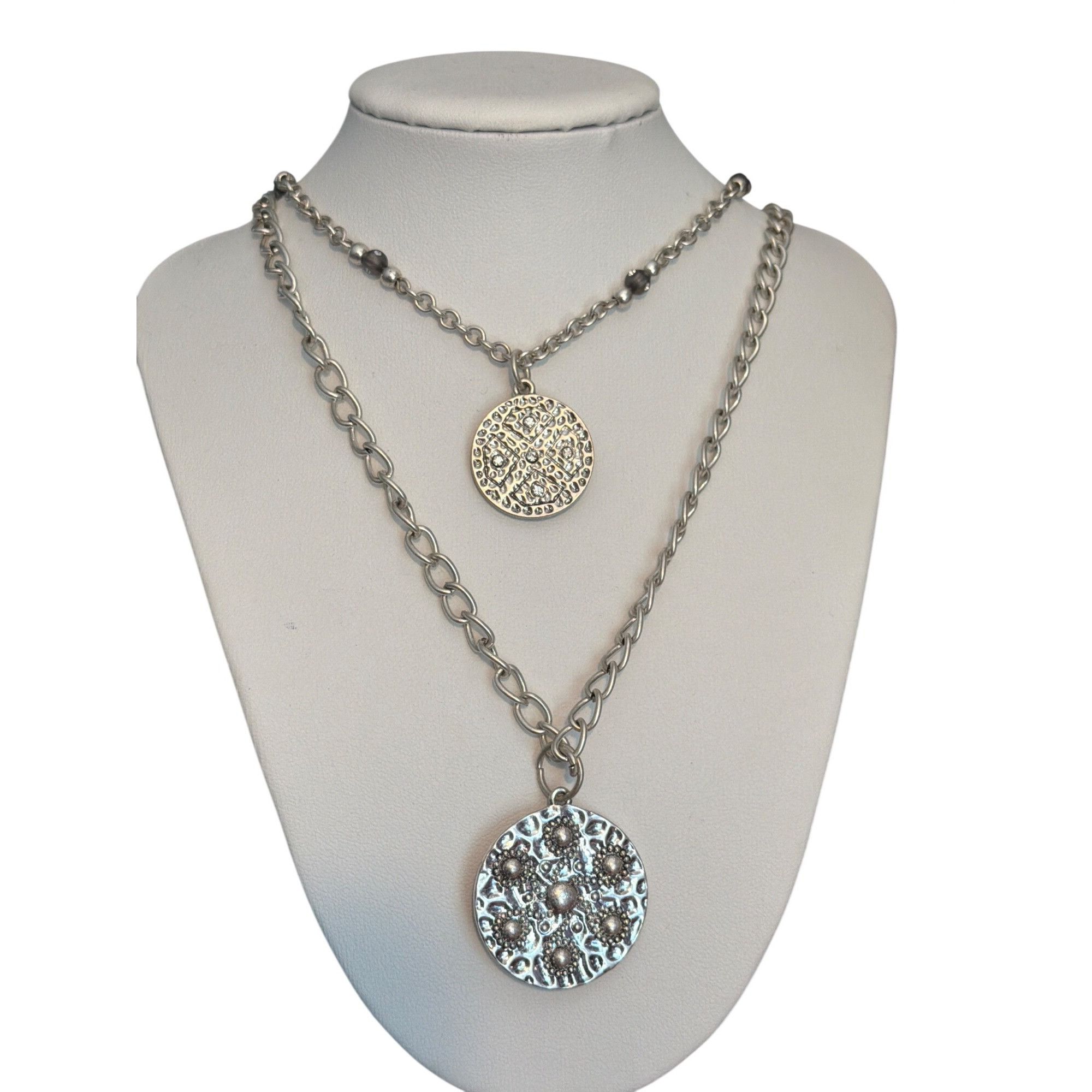 Other Premier Designs Silver Tone Layered Necklace Reconfigure 2 C Size ONE SIZE - 1 Thumbnail