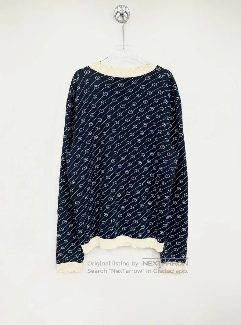 Gucci Gucci Dark blue interlocking double G full-print knitted c Size US M / EU 48-50 / 2 - 2 Thumbnail
