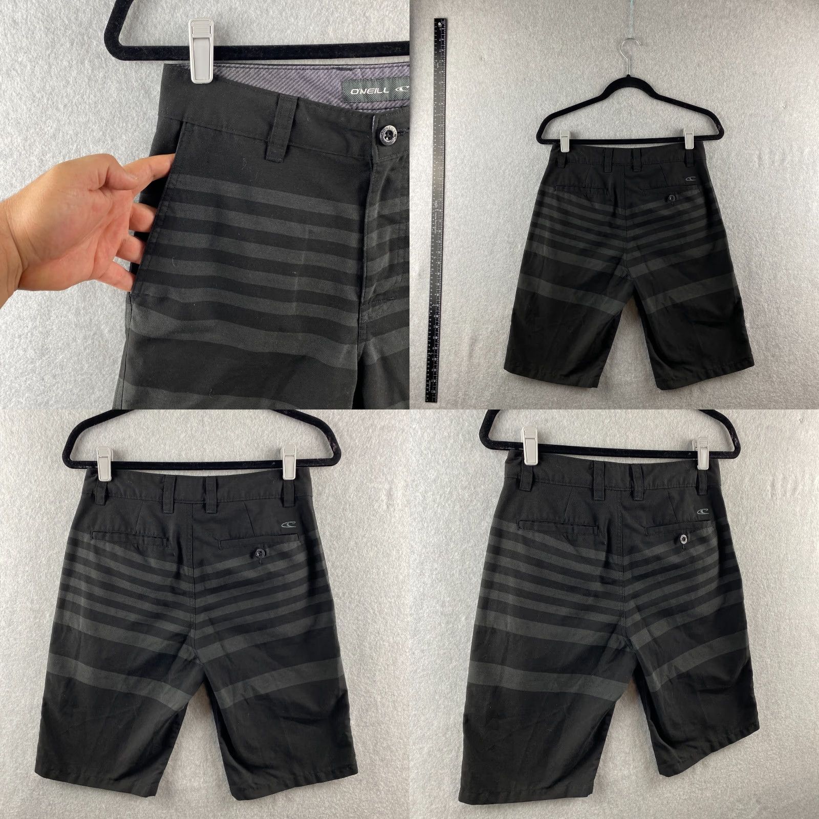 O'Neill O'Neill Hybrid Shorts 28 Mens Black Board Shorts Chino Crossover Striped Golf Size US 28 / EU 44 - 9 Thumbnail