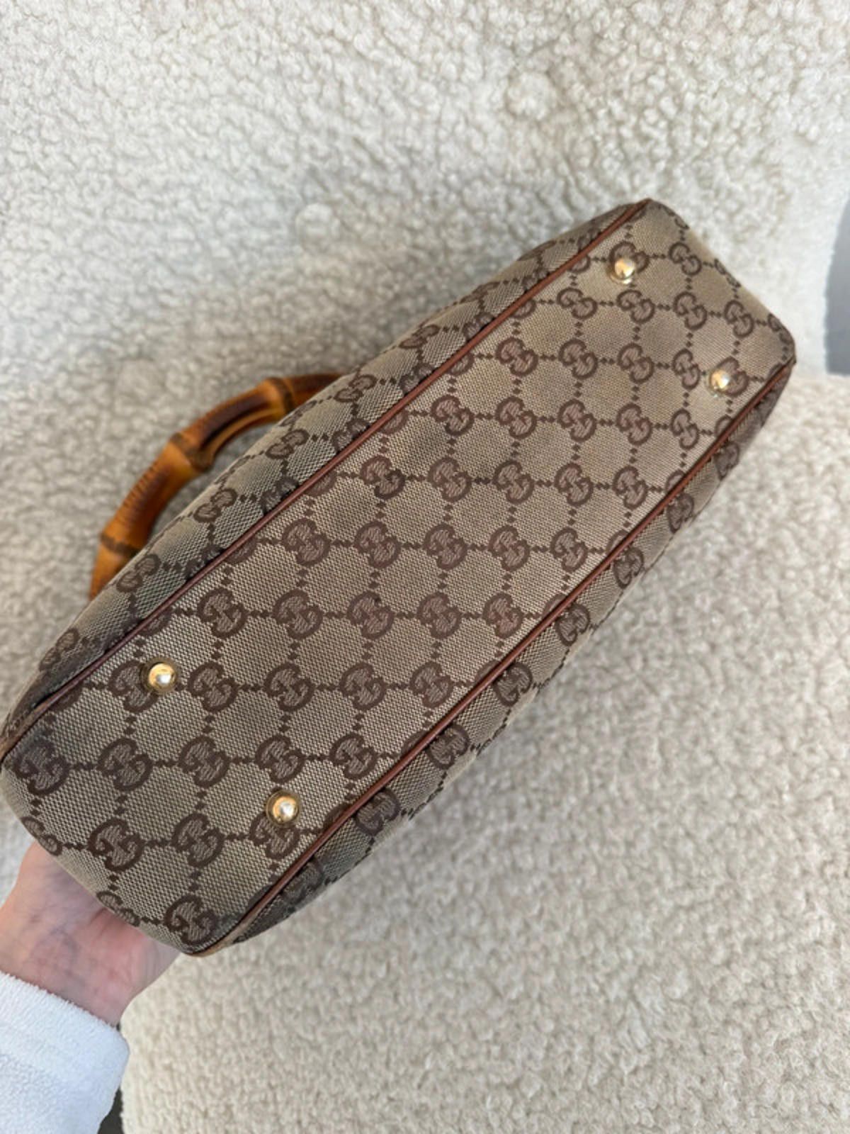 Gucci Gucci GG canvas bamboo handle shoulder bag Size ONE SIZE - 7 Thumbnail