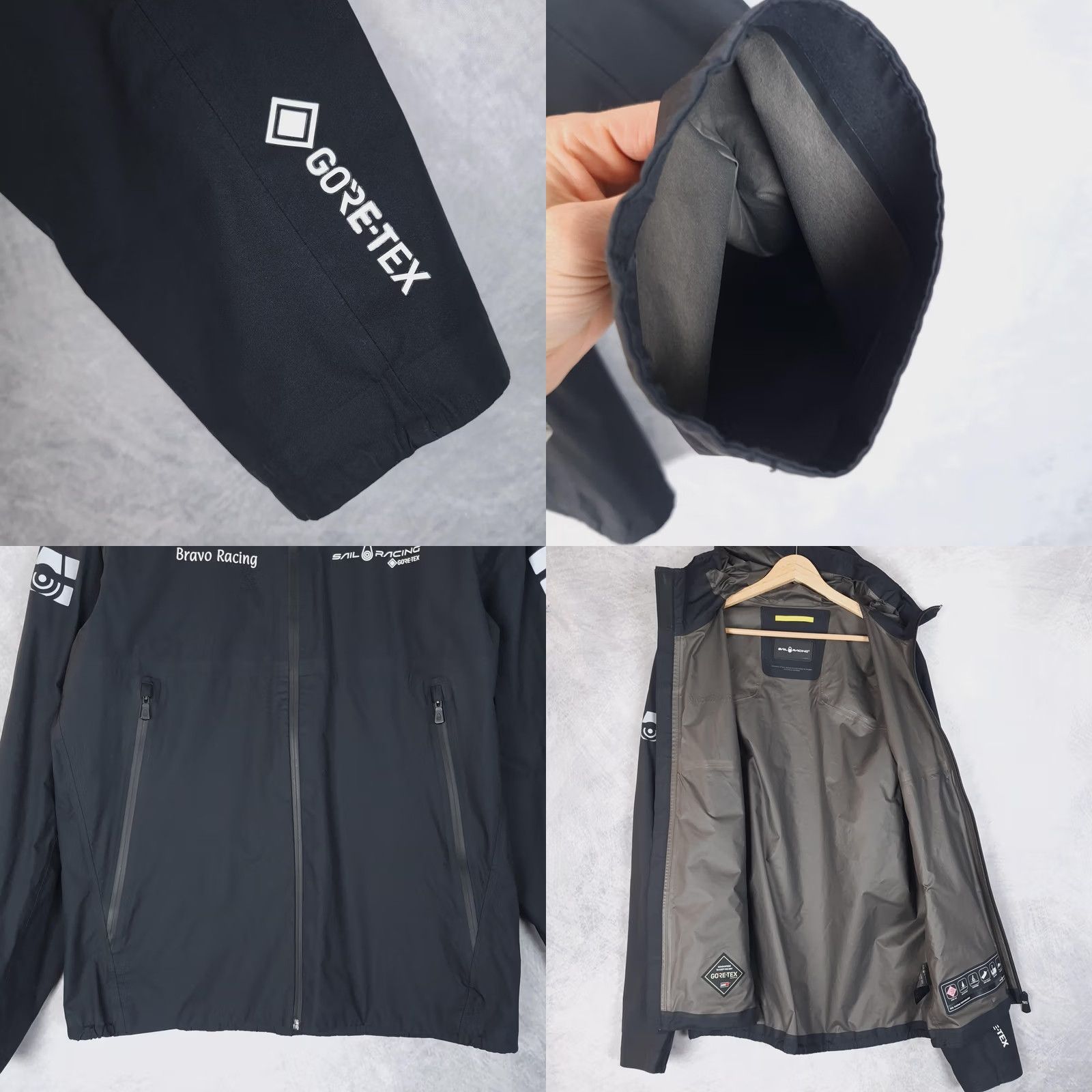 Vintage Sail Racing Jacket Mens L Black Breathable Hooded Waterproof Sailing Spray Windbreaker Size US L / EU 52-54 / 3 - 8 Thumbnail