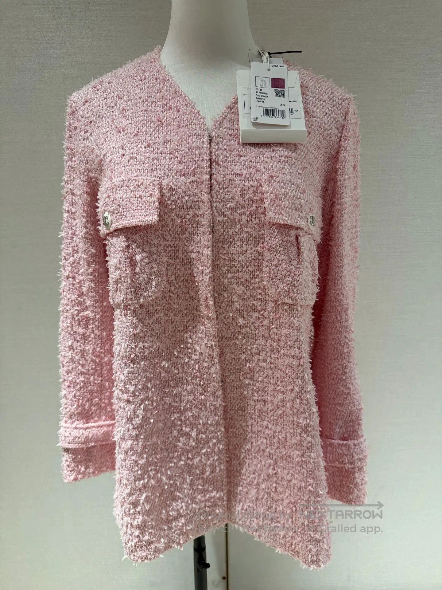 Chanel Chanel 21C Pink Tweed Long Coat. Size US S / EU 44-46 / 1 - 1 Thumbnail