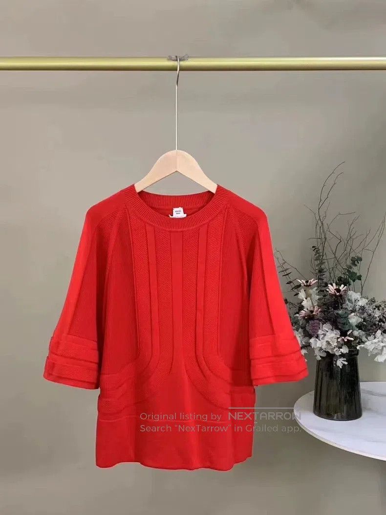 Hermes Hermes Round Neck Knit Short-Sleeve Top Size XS / US 0-2 / IT 36-38 - 2 Thumbnail