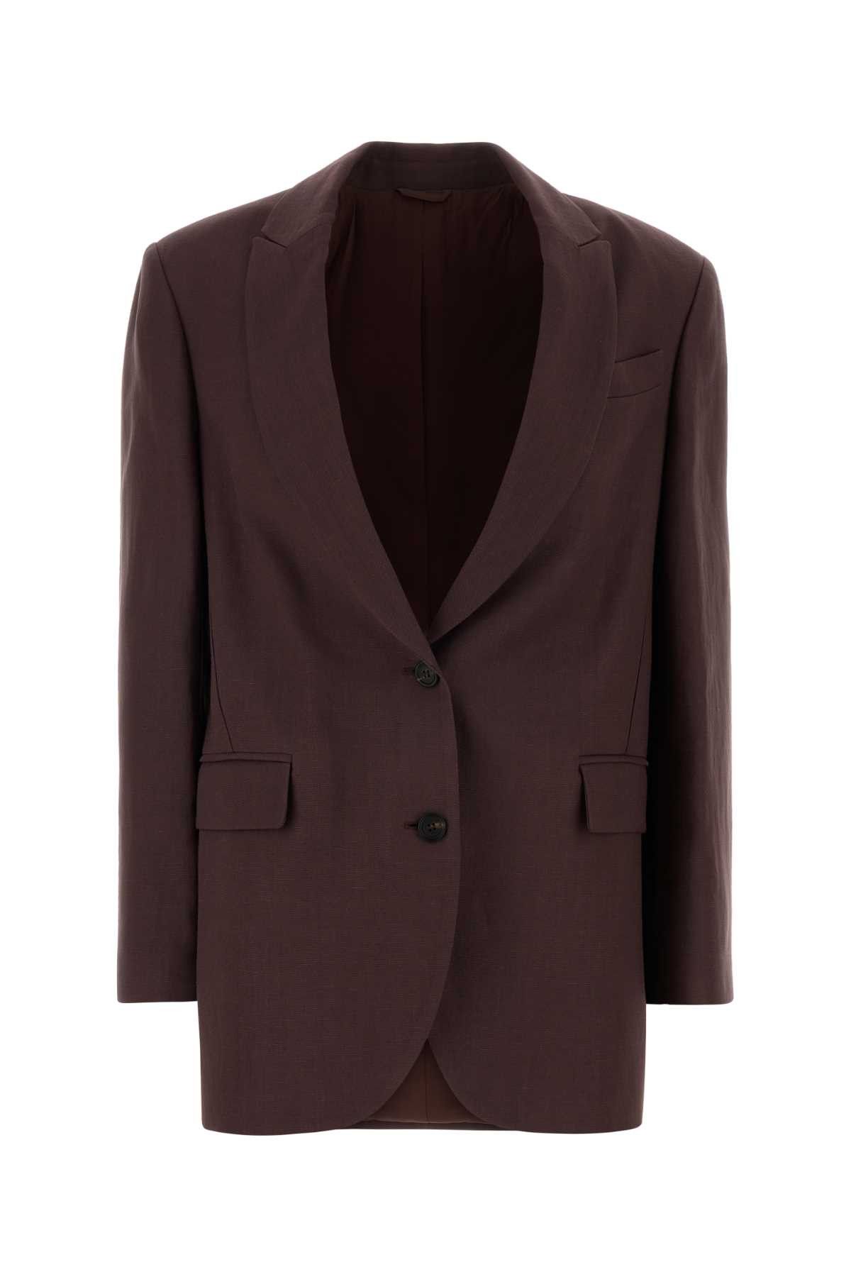 Aubergine Viscose Blend Blazer, Women's (Size M)