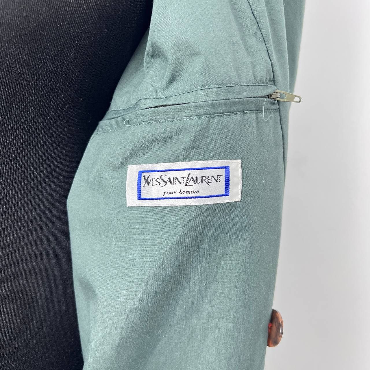 Yves Saint Laurent Vintage Yves Saint Laurent Green Doubl Breasted Trench Size US M / EU 48-50 / 2 - 18 Thumbnail