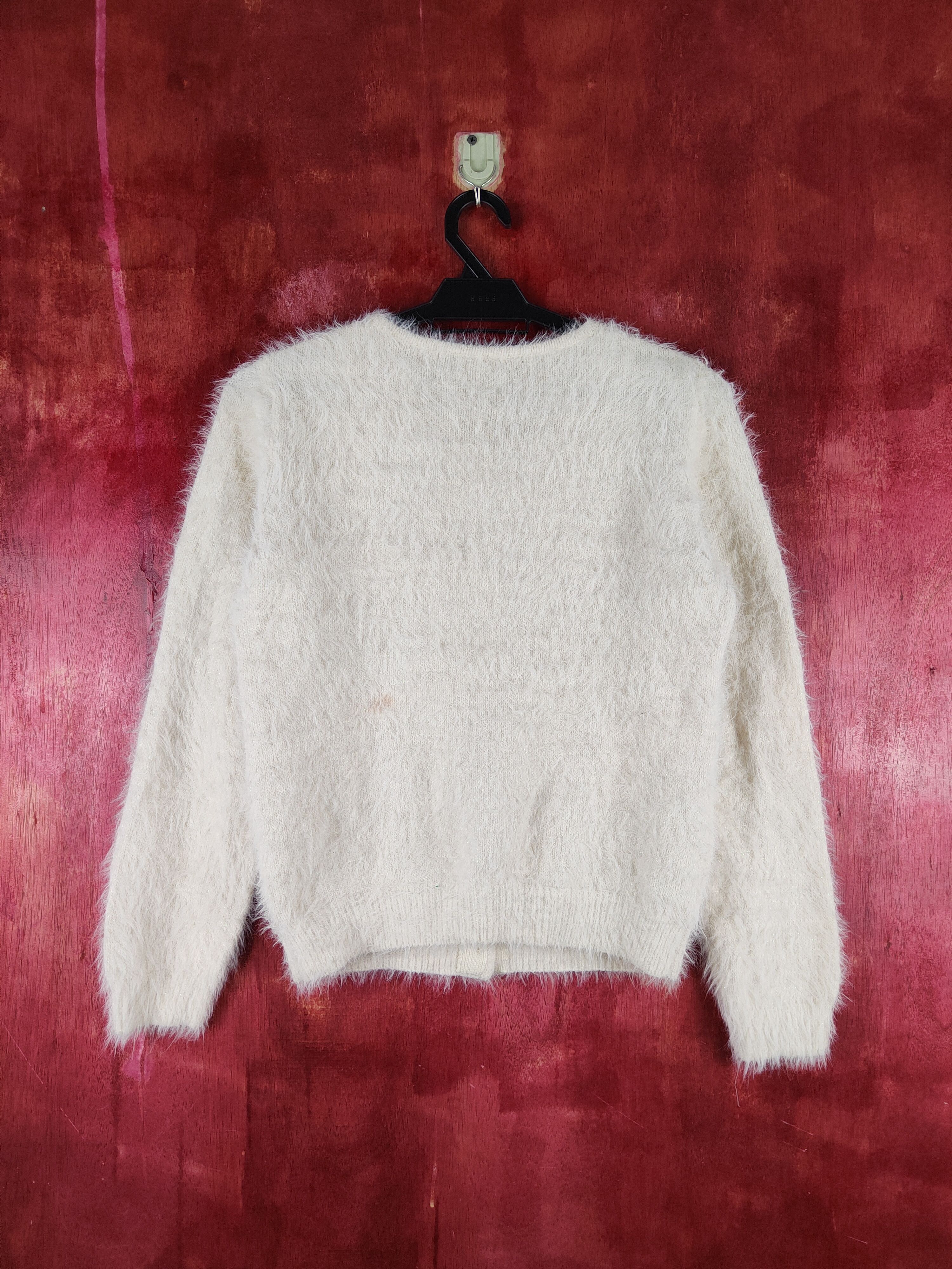 Homespun Knitwear Ingni Beige Shag Shaggy Fur Mohair Knitwear Cardigan#S2110 Size S / US 4 / IT 40 - 7 Thumbnail