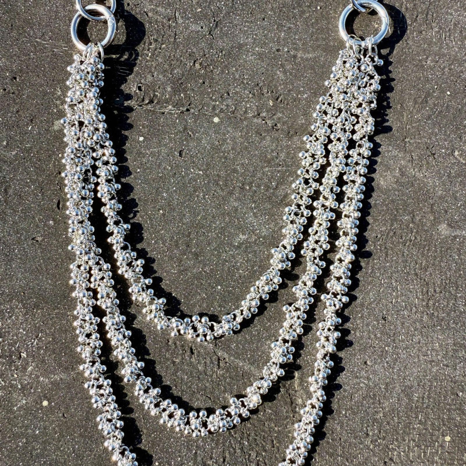 Jewelry Triple Layered Silver Wallet Chain Size ONE SIZE - 4 Thumbnail