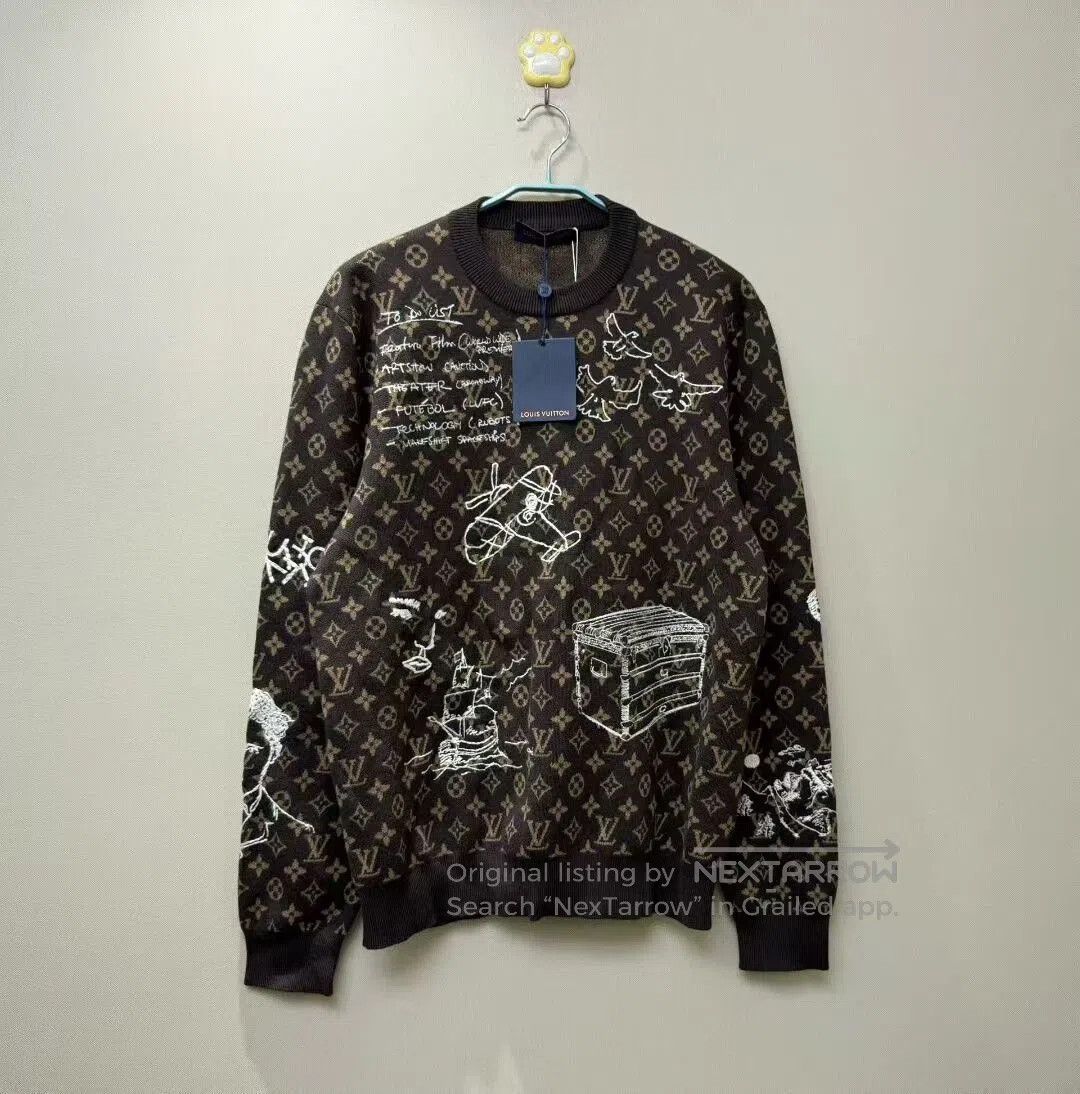 Louis Vuitton louis vuitton brown logo embroidered sweater. Size US L / EU 52-54 / 3 - 1 Thumbnail