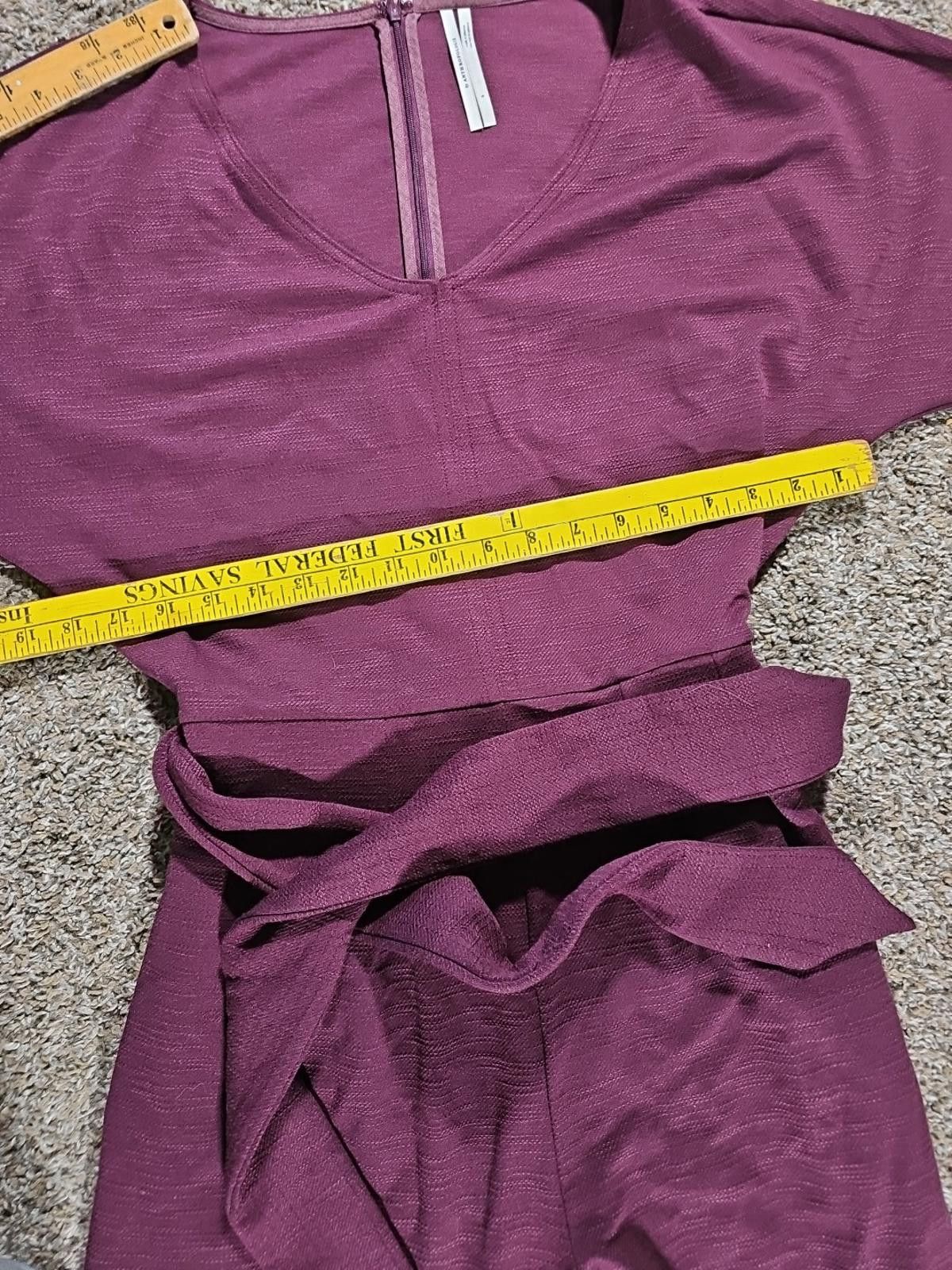 Other anthropologie Purple 1 Piece Belted Small Pantsuit Size 28" / US 6 / IT 42 - 4 Thumbnail