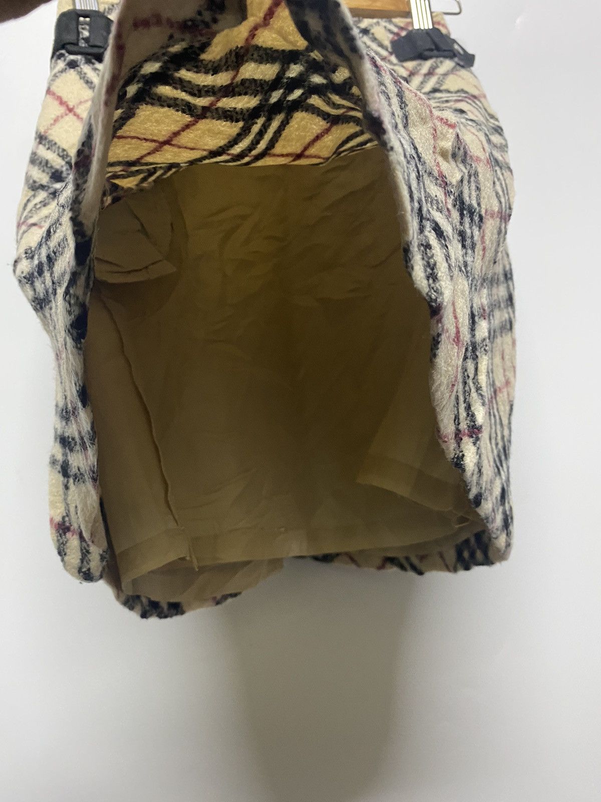 Burberry × Vintage BURBERRY London Wool Mini Skirt Plaid Nova Check One Pocket Size 23" - 10 Thumbnail