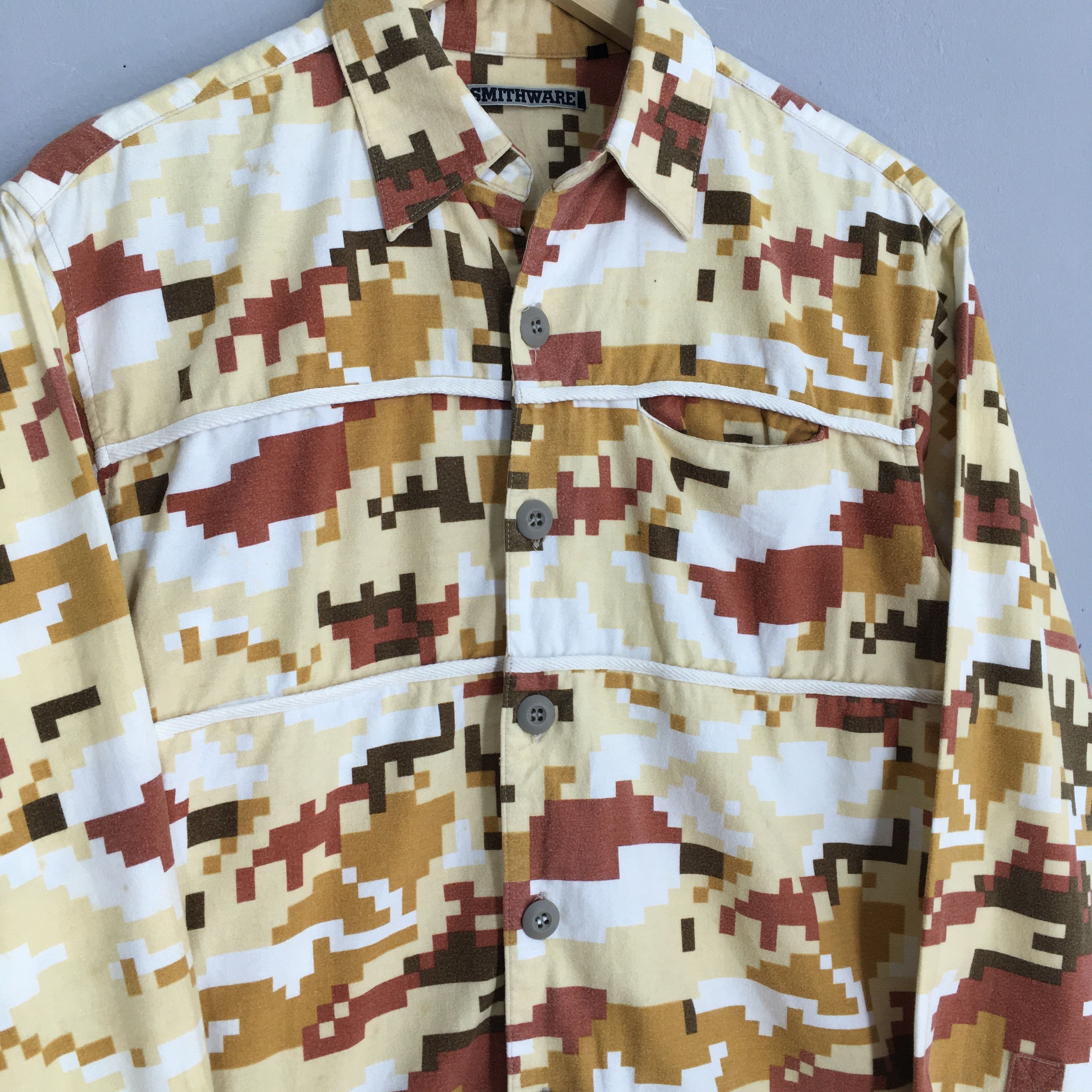 Oxxford Clothes × Vintage Vintage Button Up Tribal Native Aztec Navajo Oxfords Shirt Size US M / EU 48-50 / 2 - 4 Thumbnail