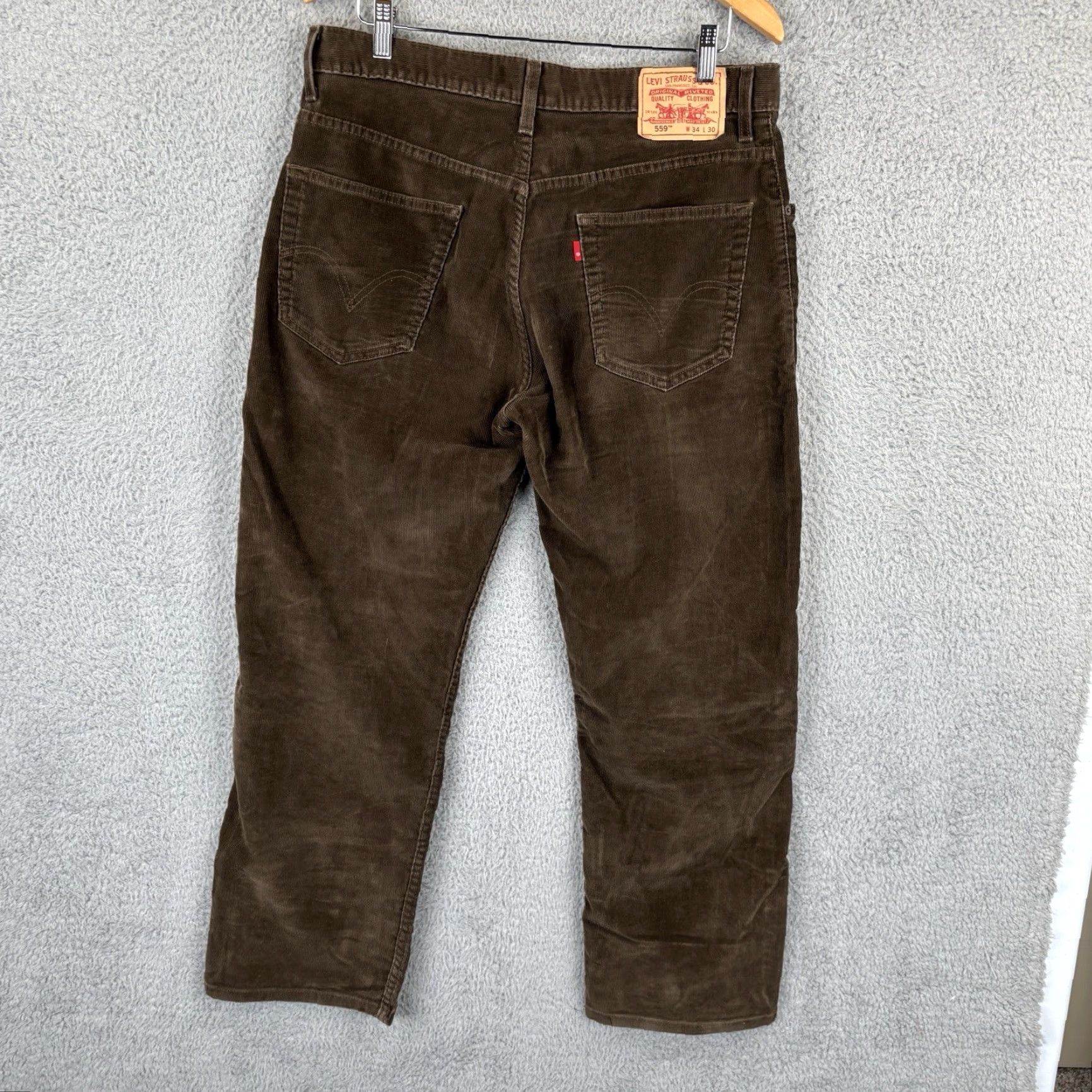 Levi's Levi's 559 Jeans Mens 34x30 Brown Corduroy Relaxed Straight Casual Vintage: No Size US 34 / EU 50 - 3 Thumbnail