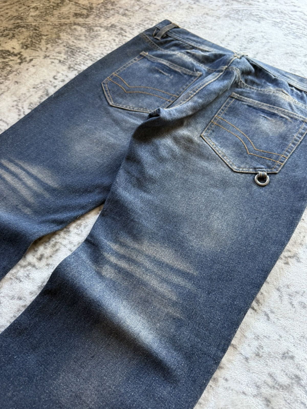 If Six Was Nine 2000s In The Attic Japan Poems Studded Muddy Jeans Size US 34 / EU 50 - 19 Thumbnail