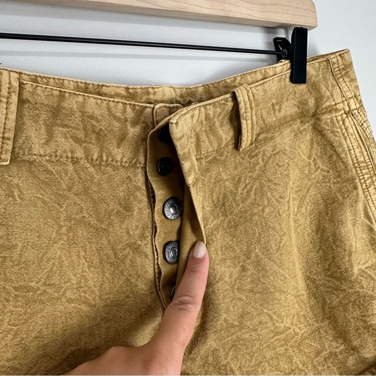 Free People NEW Free People Tan Linen Blend Vintage Wash Shorts Size 10 Size 32" / US 10 / IT 46 - 5 Thumbnail