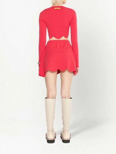 JW Anderson o1mle0325 Scalloped Hem Mini Skirt in Hot Pink Size 26" / US 2 / IT 38 - 4 Thumbnail