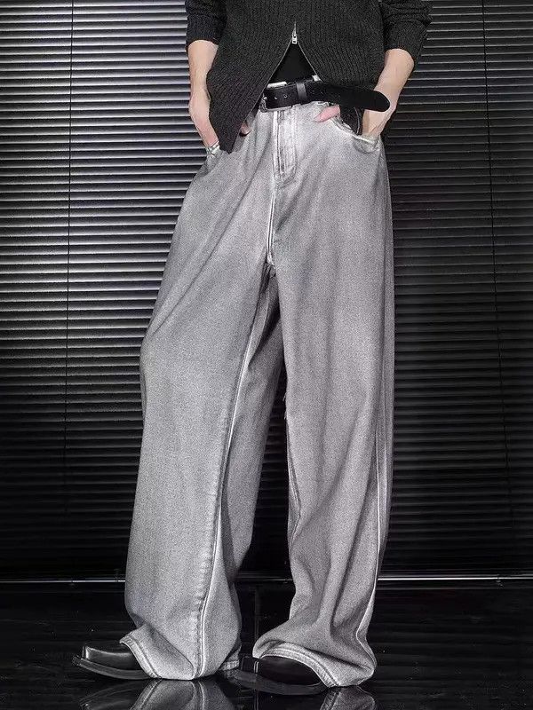 Japanese Brand VIBE Distressed dirty baggy wide leg jeans Size US 33 - 2 Thumbnail