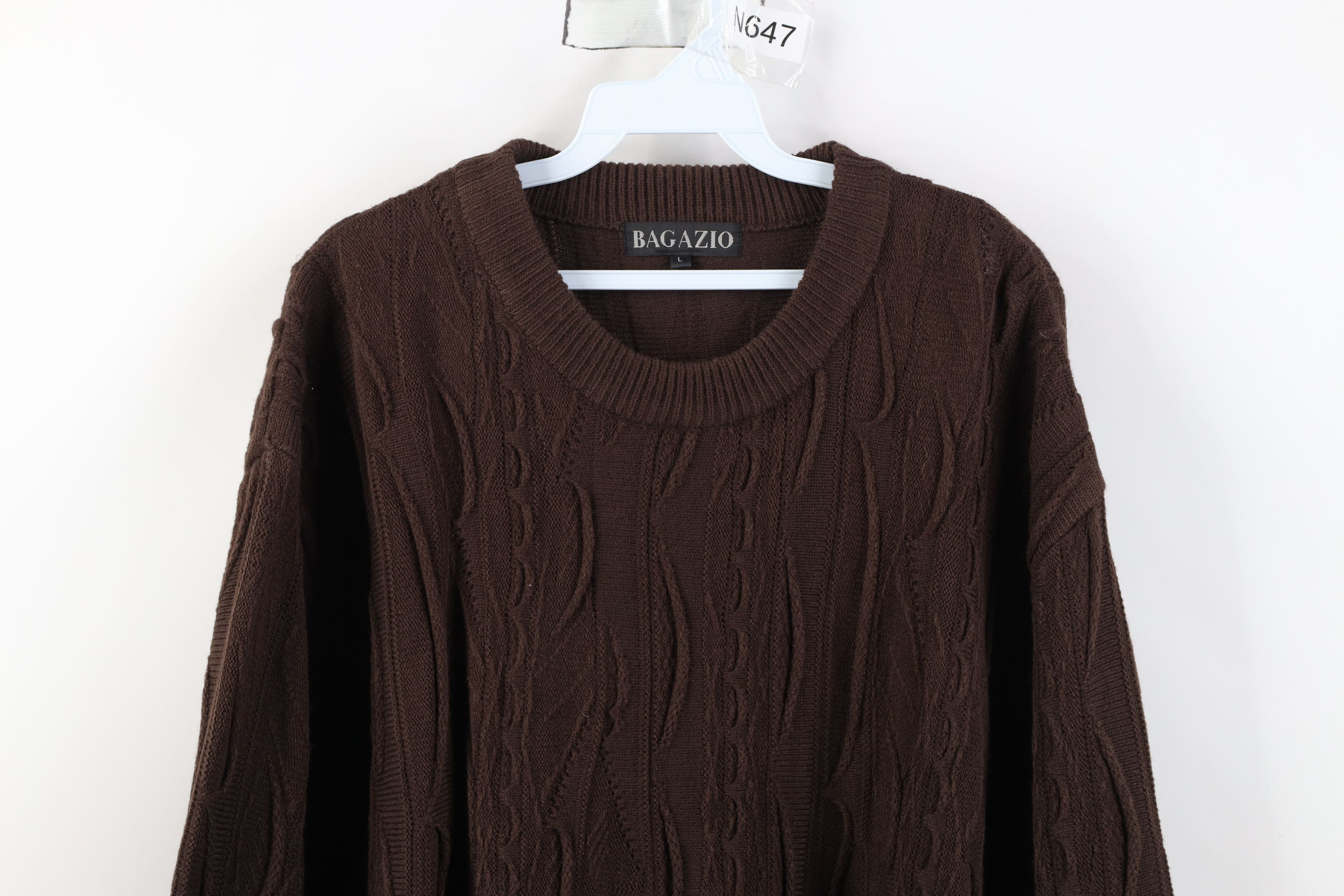 Vintage Vintage 90s Y2K Coogi Style Textured Knit Sweater Brown Size US L / EU 52-54 / 3 - 2 Thumbnail