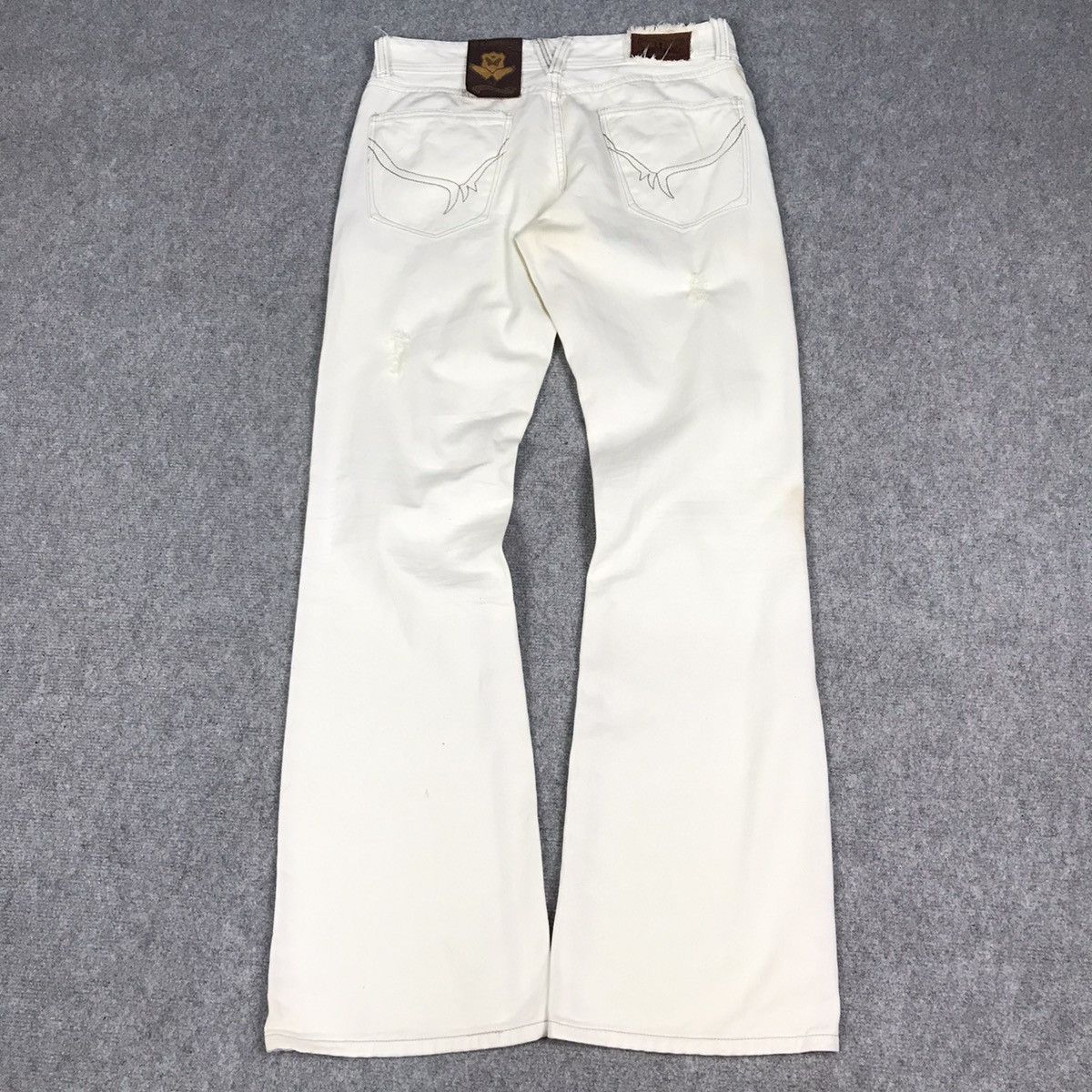 If Six Was Nine × Japanese Brand × Tornado Mart SNUFF DENIM JAPAN STYLE DISTRESSED BOOTCUT PANTS Size US 32 / EU 48 - 10 Thumbnail