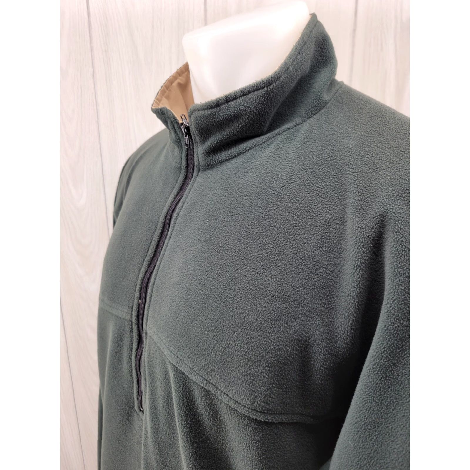 Footjoy FootJoy Mens L Reversible Golf Half Zip Beige Green Fleece Pullover Jacket Shirt Windbreaker Golf Size US L / EU 52-54 / 3 - 4 Thumbnail