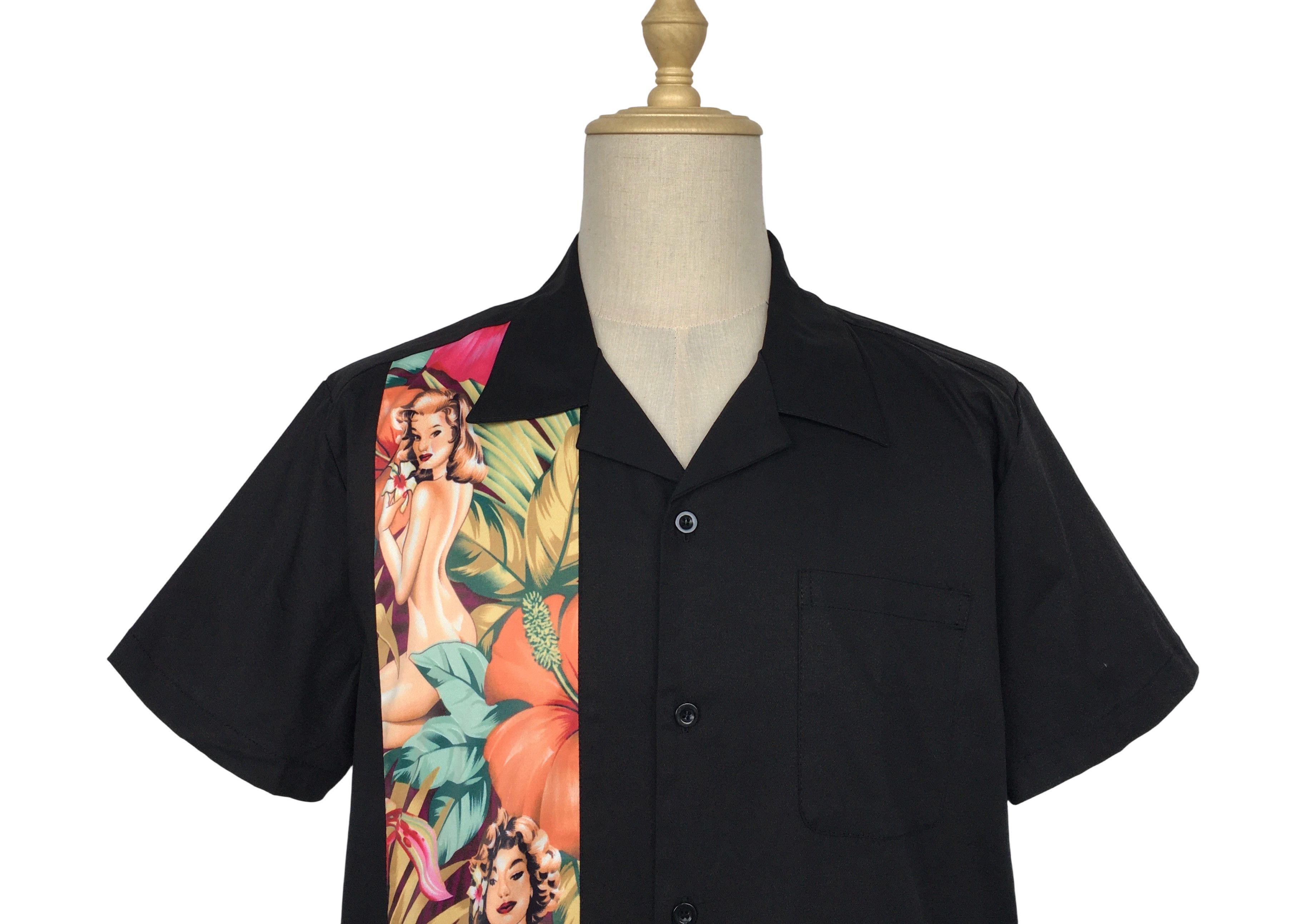 Other Vintage Style Floral Nude Print Cotton Men Panel Shirts Size US XXL / EU 58 / 5 - 4 Thumbnail