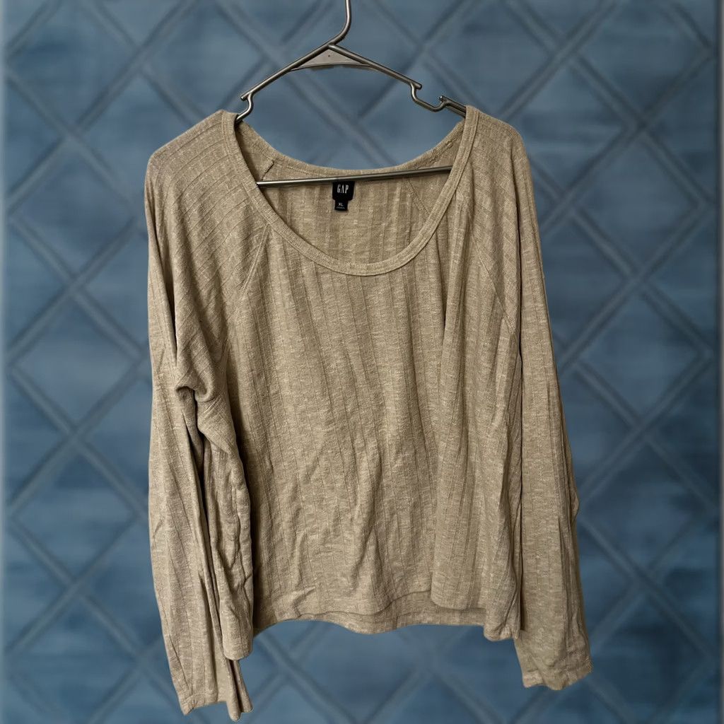 Gap Gap T-Shirt Women XL Brown Cotton Long Sleeve Round Neck Elevated basic Size XL / US 12-14 / IT 48-50 - 1 Thumbnail