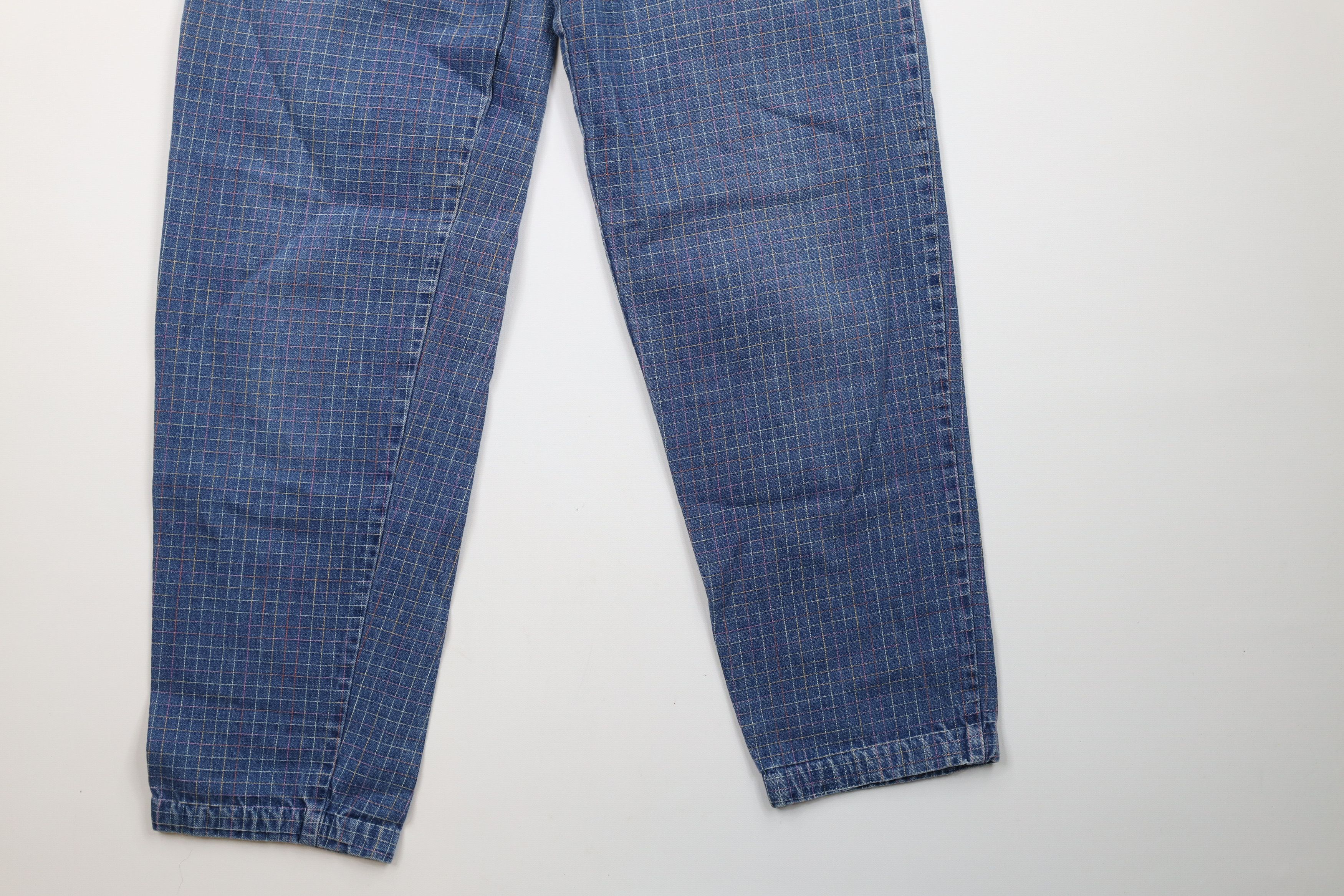 Vintage Vintage 70s Streetwear Pleated Rainbow Plaid Jeans USA Size 32" / US 10 / IT 46 - 4 Thumbnail