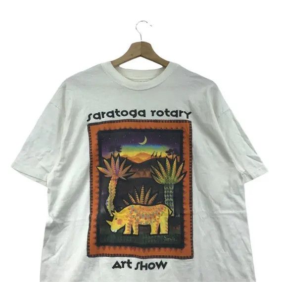 Vintage Vtg SARATOGA ROTARY ART Show Hippo Safari Tee Shirt Cartoon Size US L / EU 52-54 / 3 - 3 Thumbnail