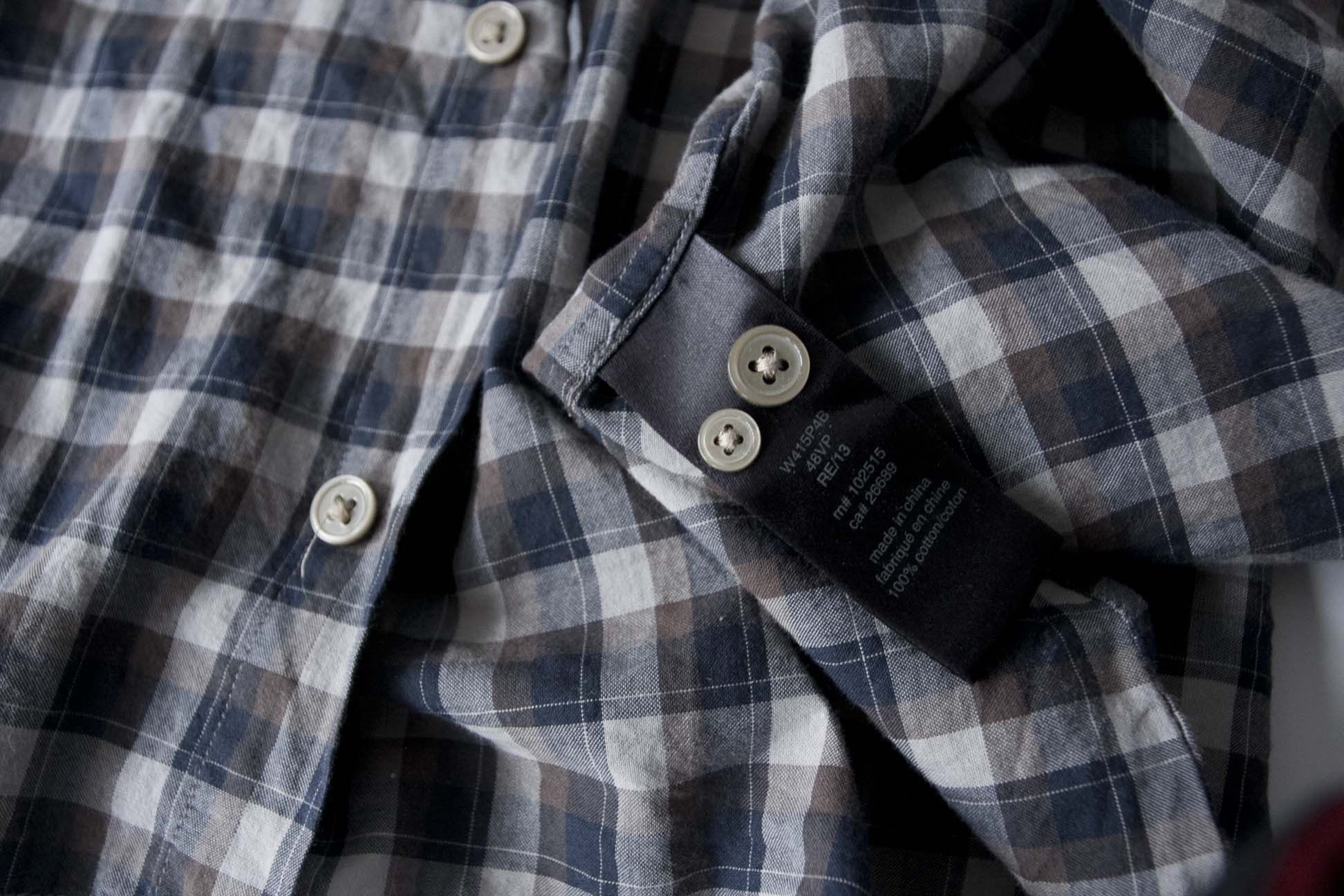 John Varvatos John Varvatos Shirt Flannel Size L Plaid Gray/ Brown Size US L / EU 52-54 / 3 - 4 Thumbnail